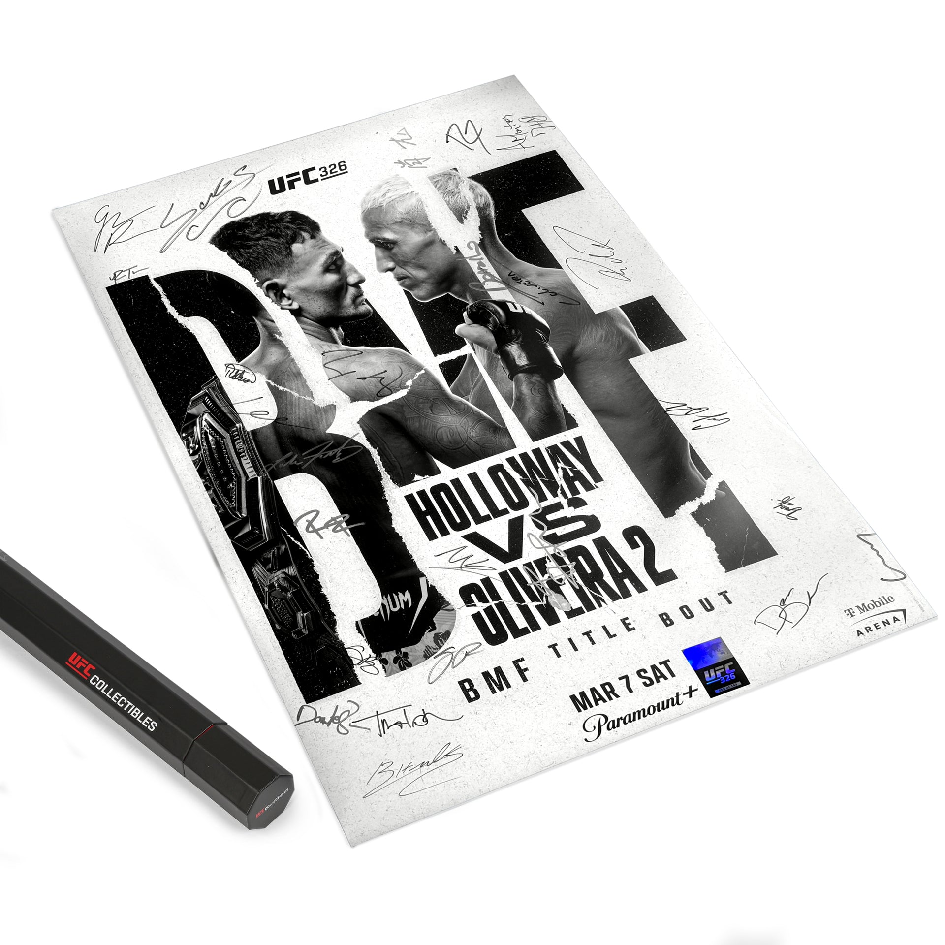 UFC 326: Holloway vs Oliveira 2 Autographed Event Poster