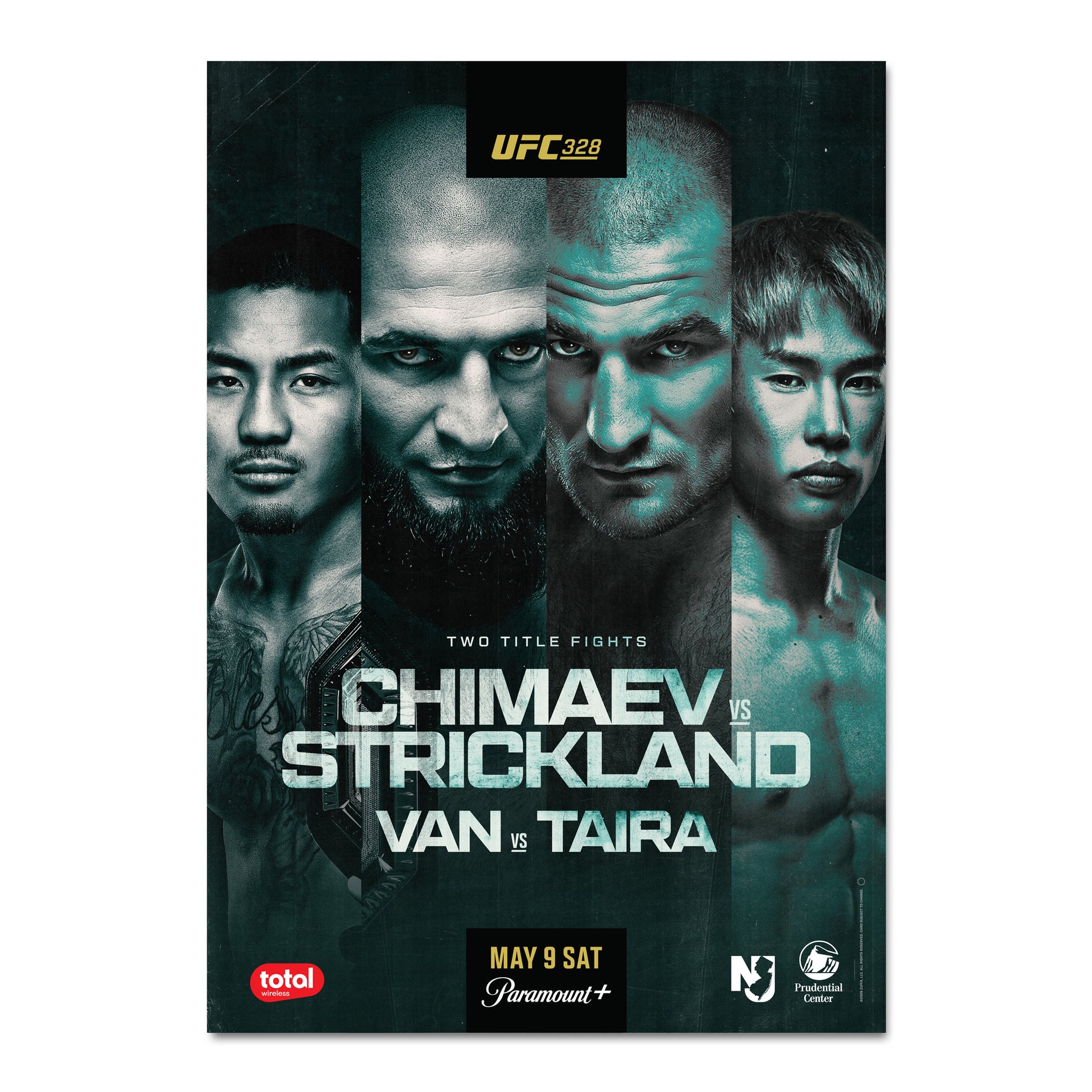 UFC 328: Chimaev vs Strickland Autographed Event Poster