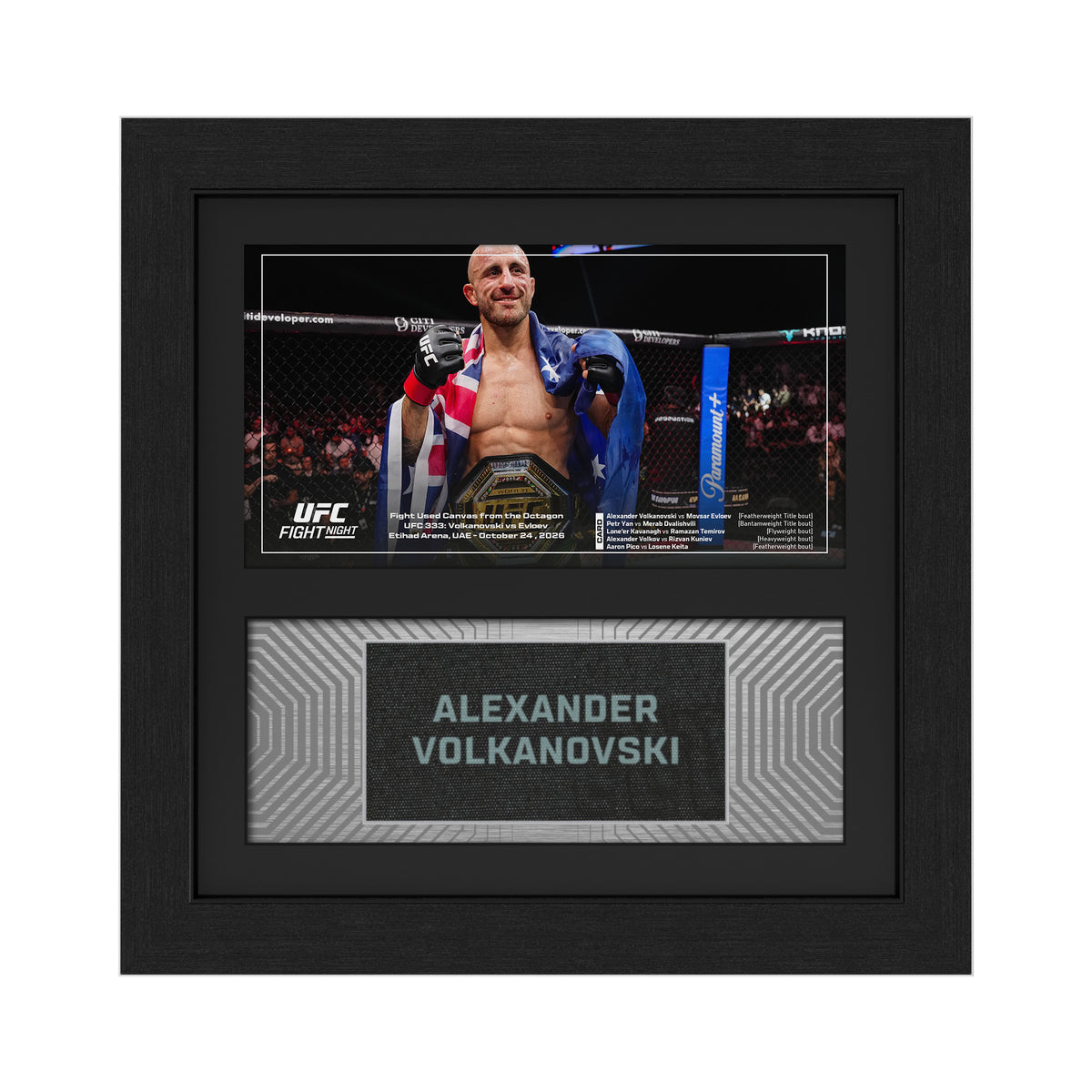 Alexander Volkanovski Name on Canvas UFC 333: Volkanovski vs Evloev