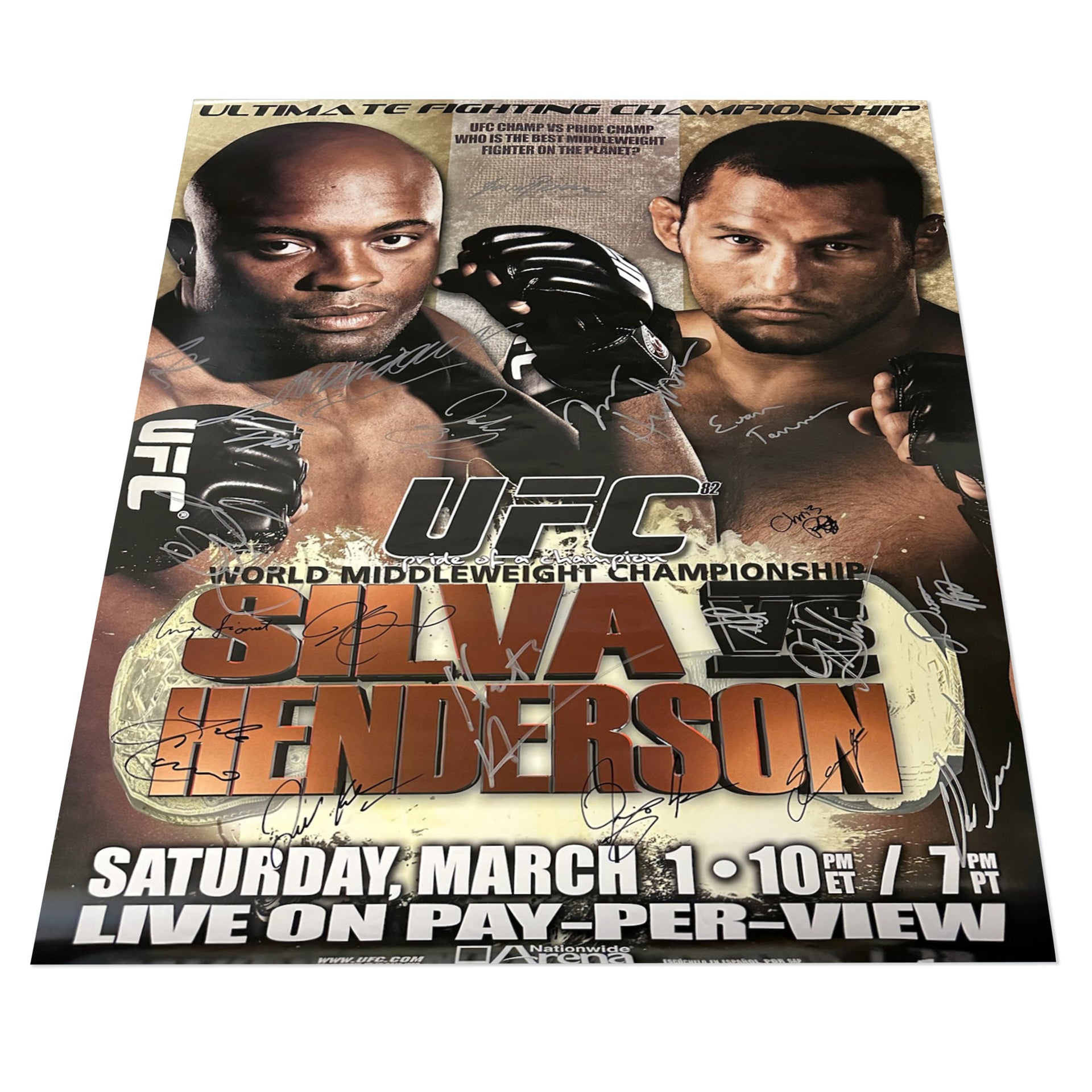 UFC 82: Silva vs Henderson Autographed Event Poster