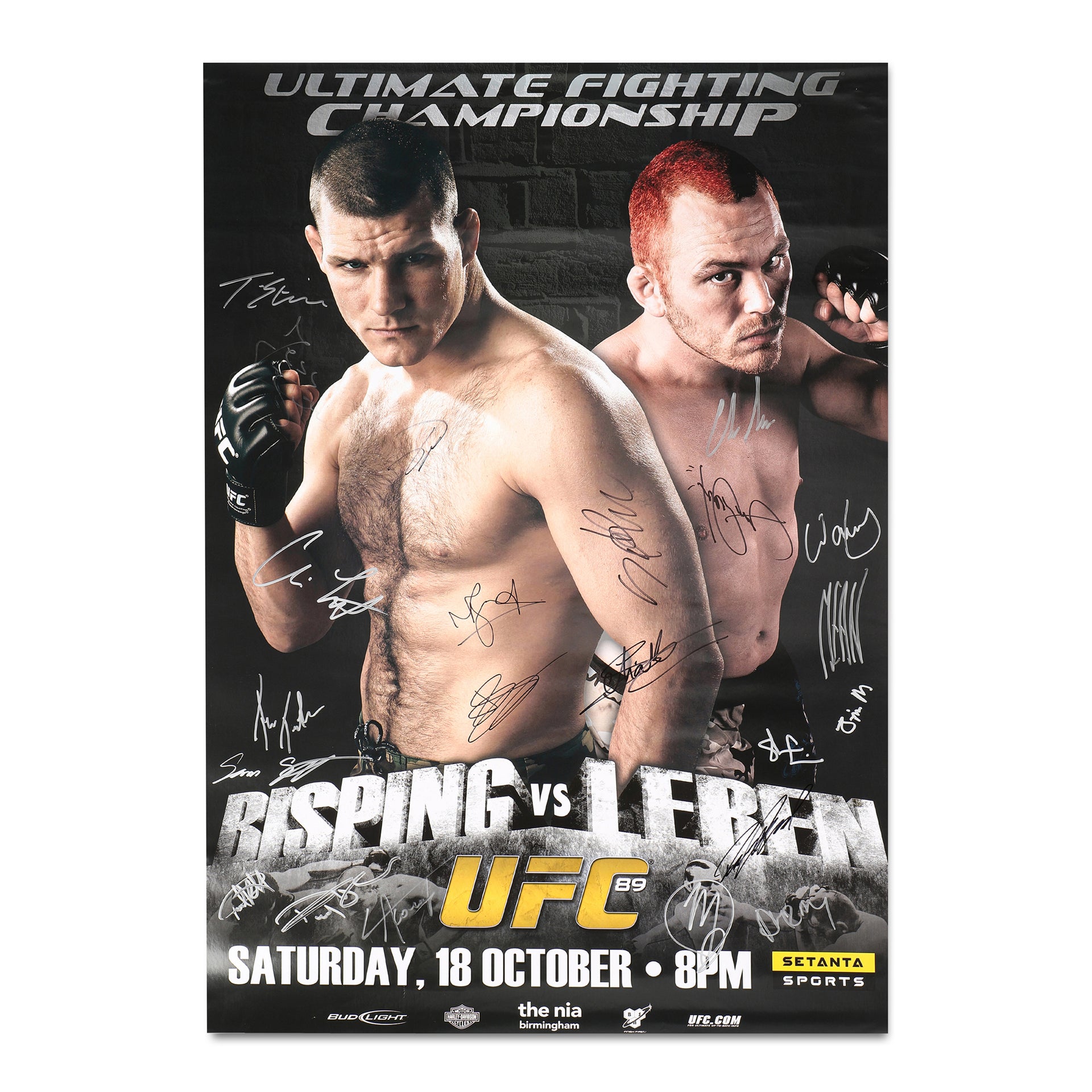 UFC 89: Bisping vs Leben Autographed Event Poster