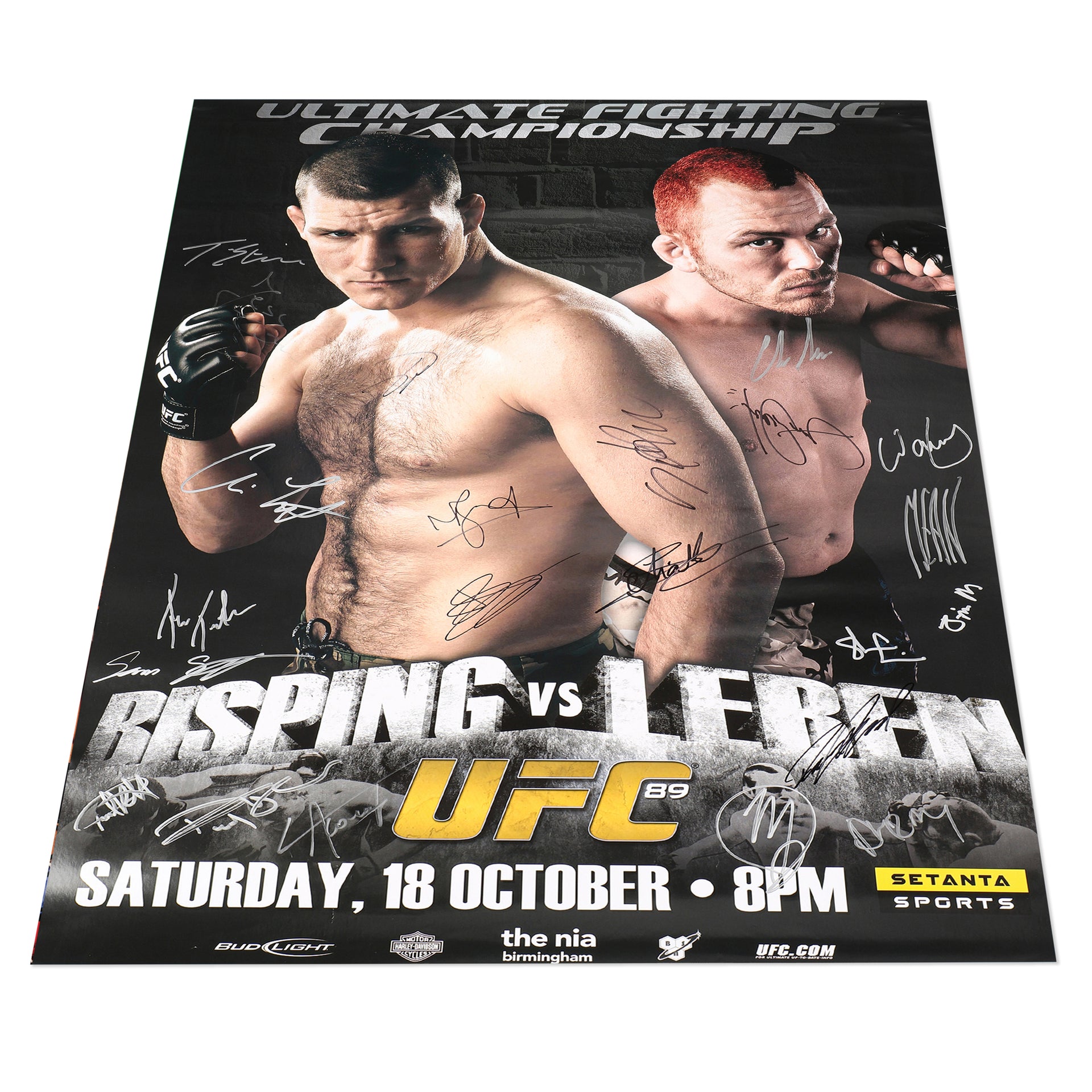 UFC 89: Bisping vs Leben Autographed Event Poster