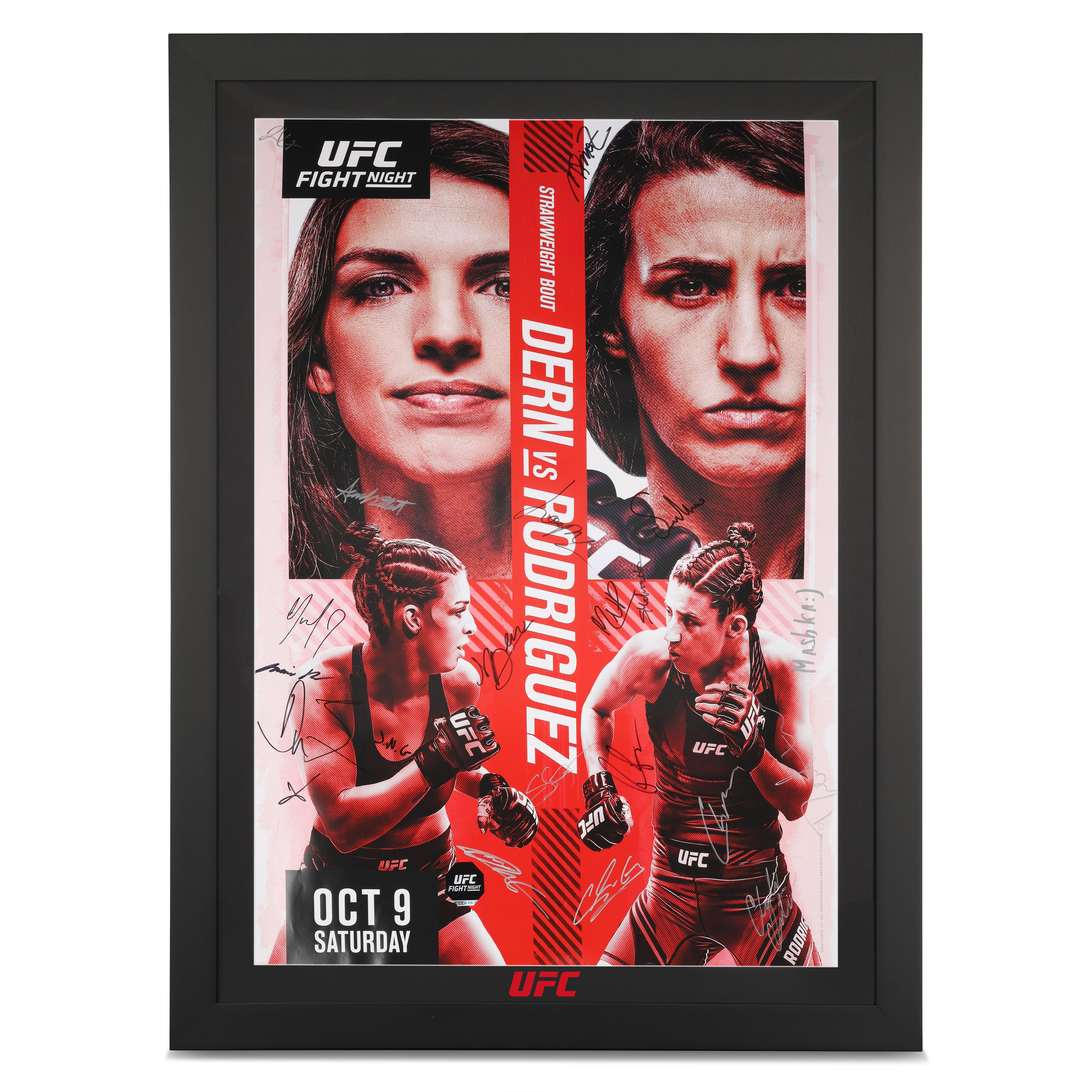 UFC Fight Night: Dern vs Rodriguez Autographed Event Poster