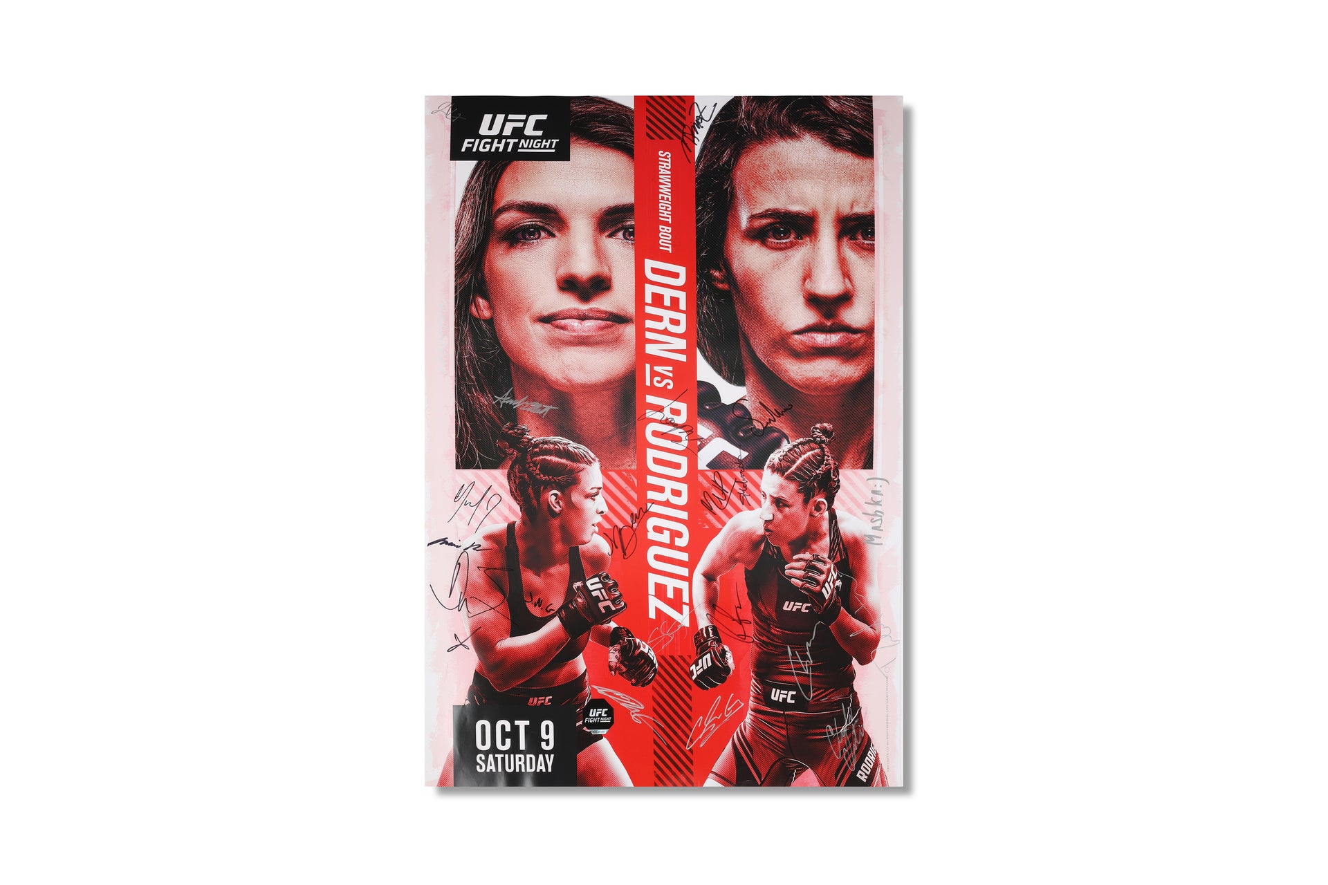 UFC Fight Night: Dern vs Rodriguez Autographed Event Poster