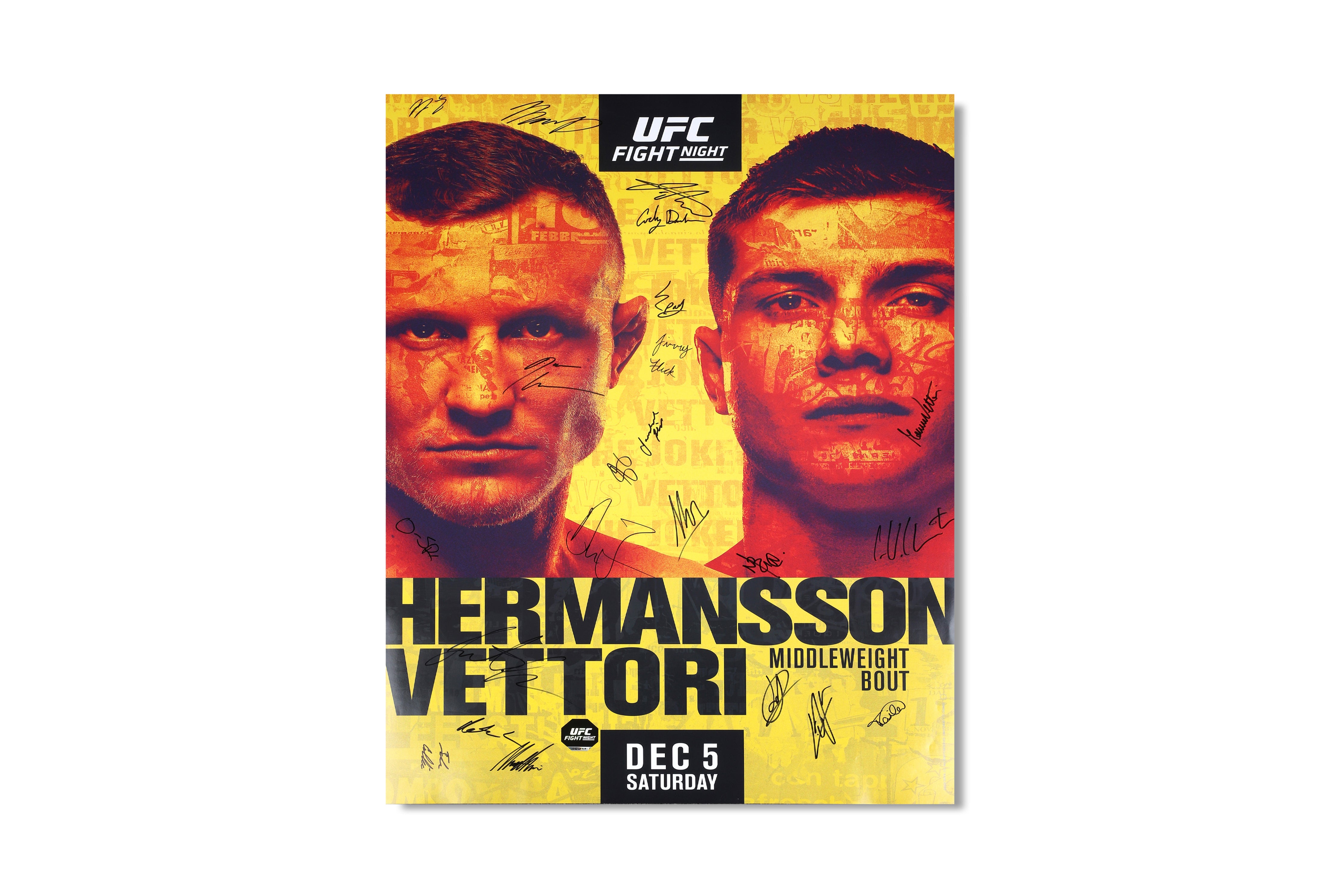 UFC Fight Night: Hermansson vs Vettori Autographed Event Poster