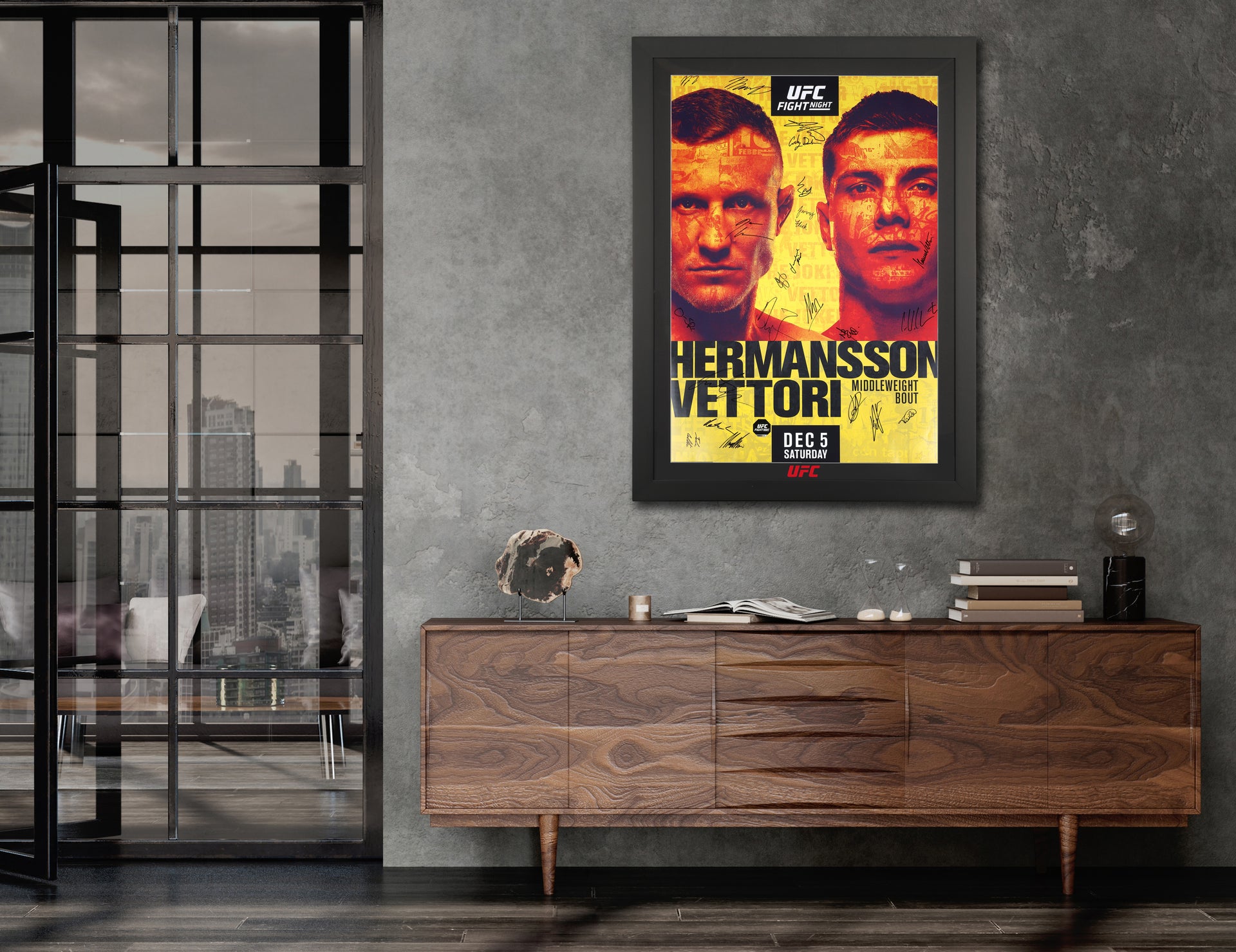 UFC Fight Night: Hermansson vs Vettori Autographed Event Poster