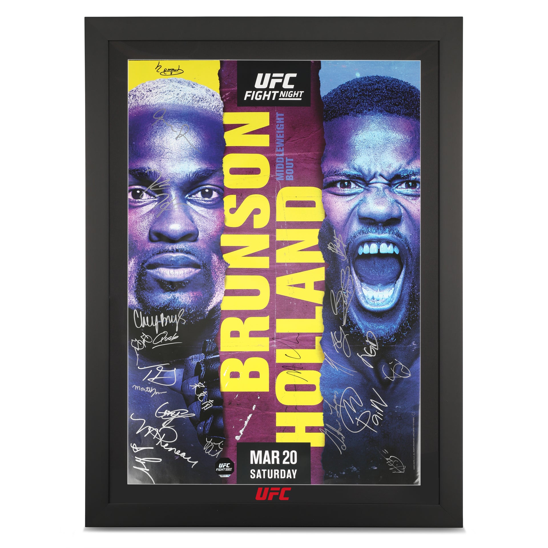 UFC Fight Night: Brunson vs Holland Autographed Event Poster