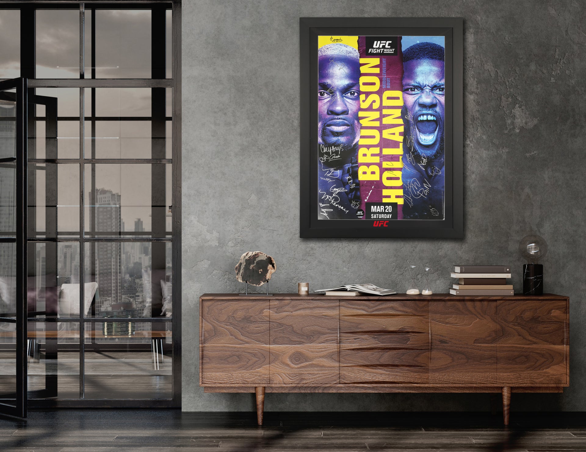 UFC Fight Night: Brunson vs Holland Autographed Event Poster