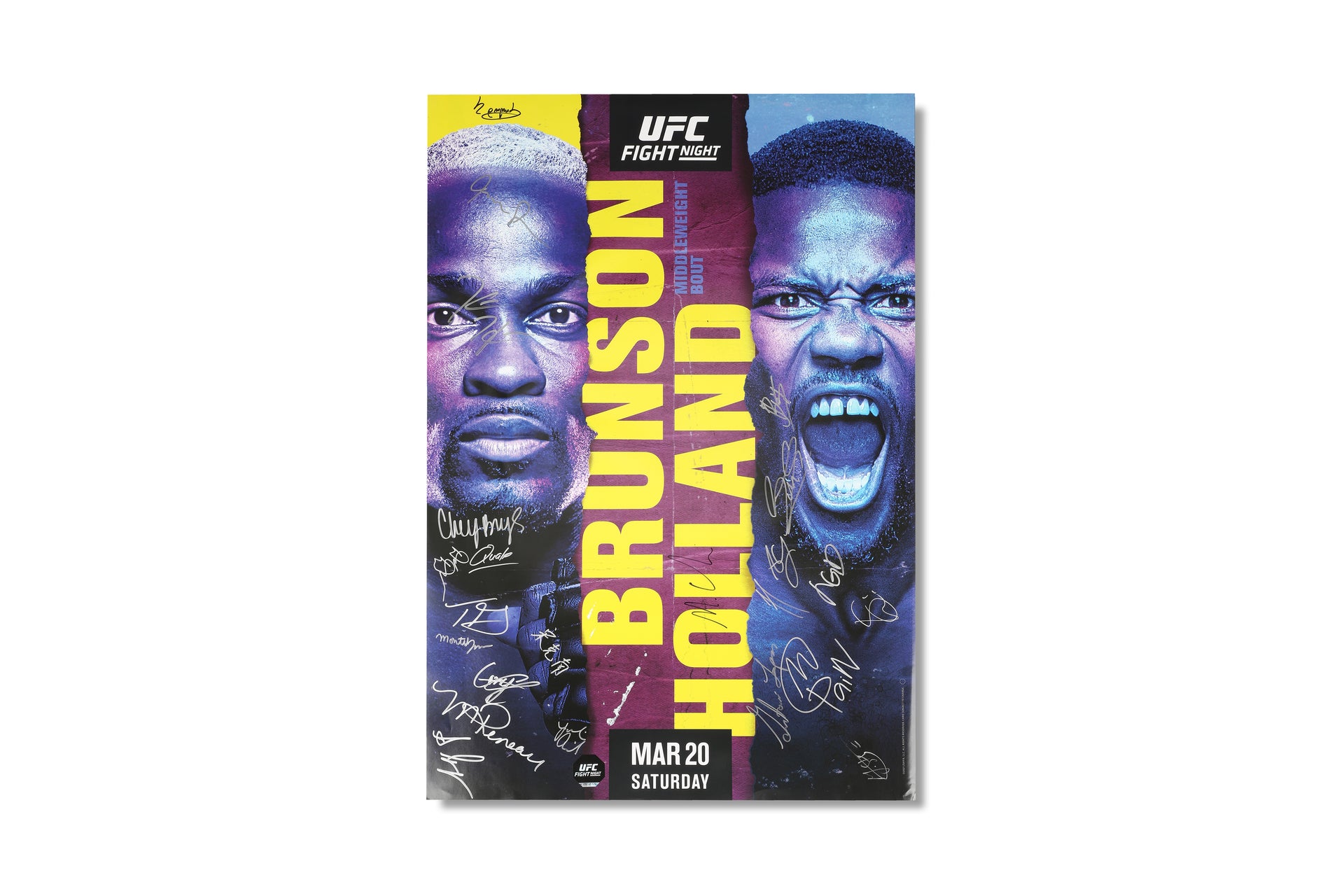UFC Fight Night: Brunson vs Holland Autographed Event Poster