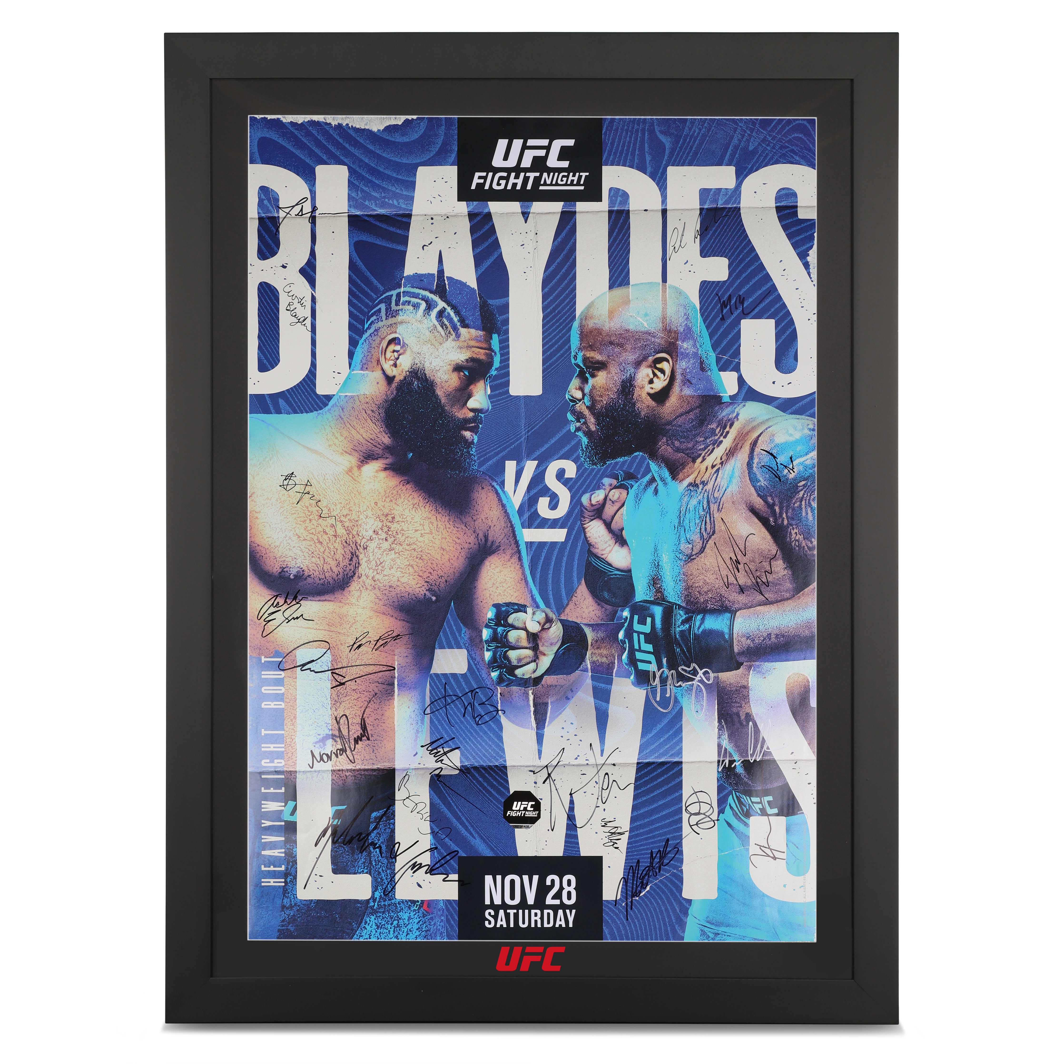 UFC Fight Night: Blaydes vs Lewis Autographed Poster  Event Poster