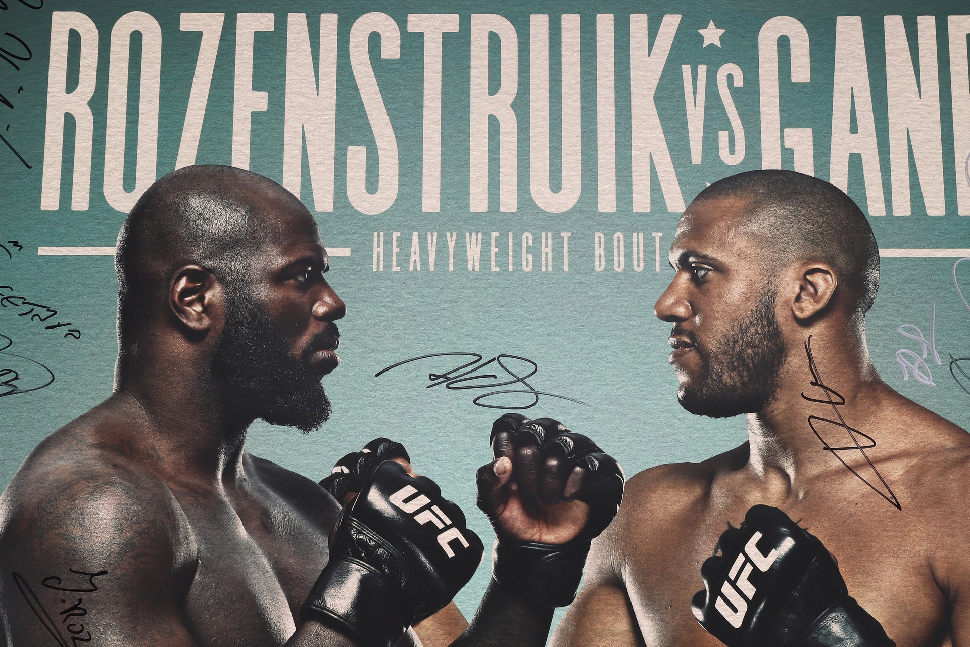 UFC Fight Night: Rozenstruik vs Gane Autographed Event Poster
