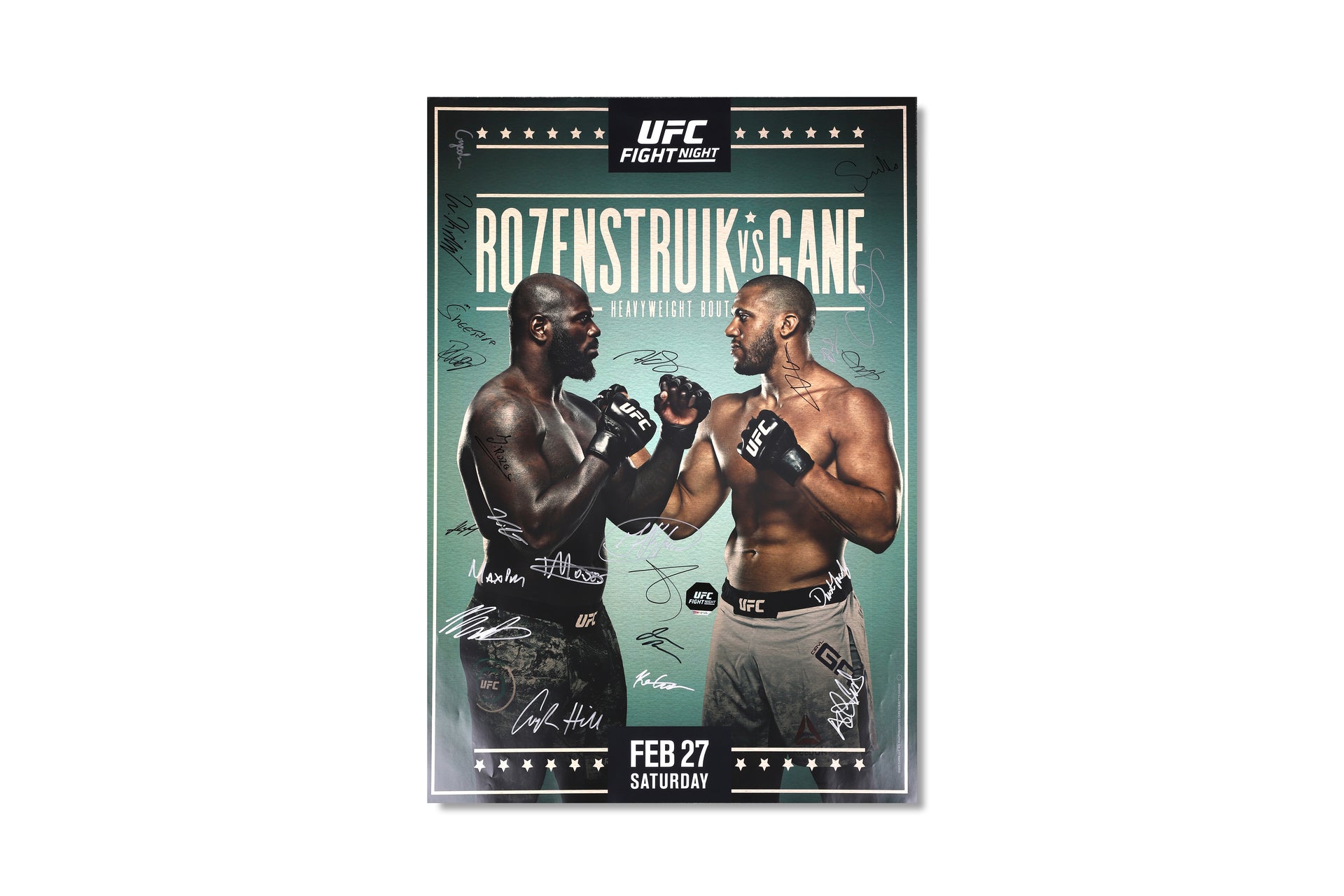 UFC Fight Night: Rozenstruik vs Gane Autographed Event Poster