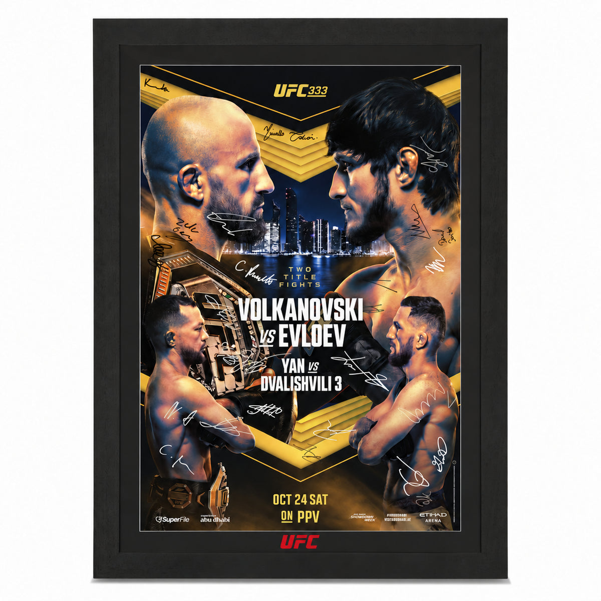 UFC 333: Volkanovski vs Evloev First Edition Autographed Event Poster