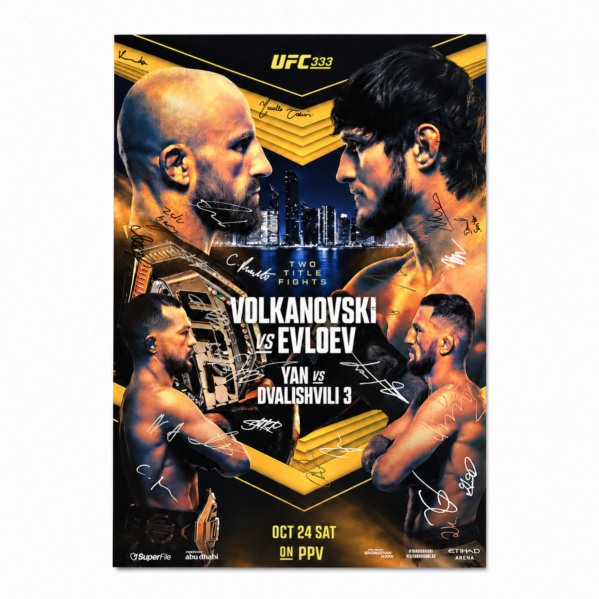 UFC 333: Volkanovski vs Evloev First Edition Autographed Event Poster