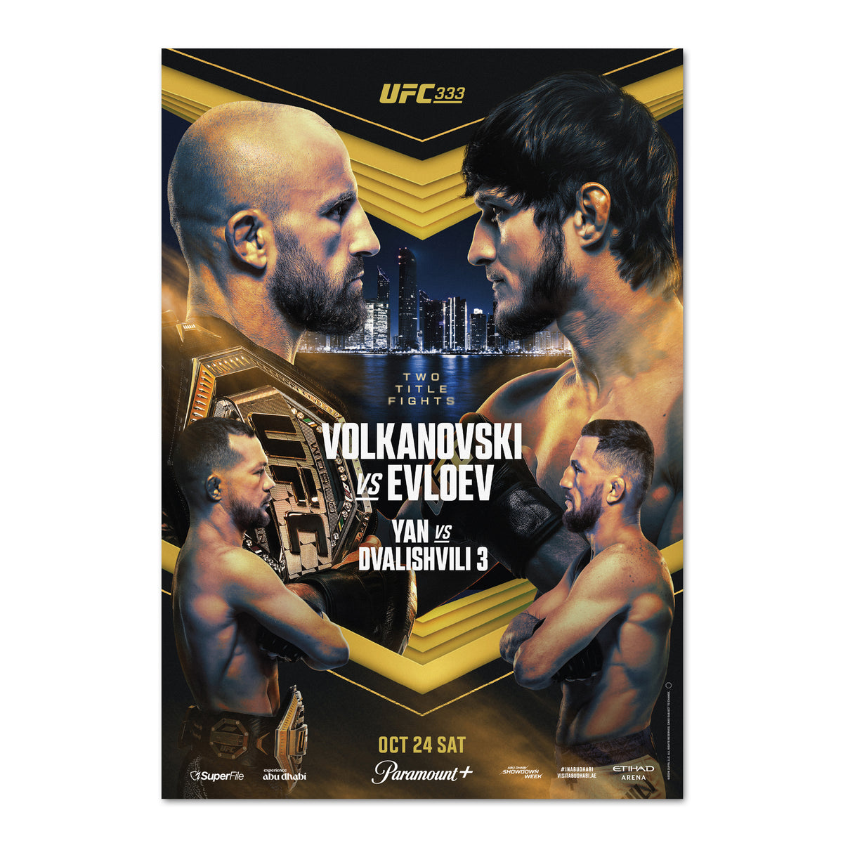 UFC 333: Volkanovski vs Evloev Autographed Event Poster
