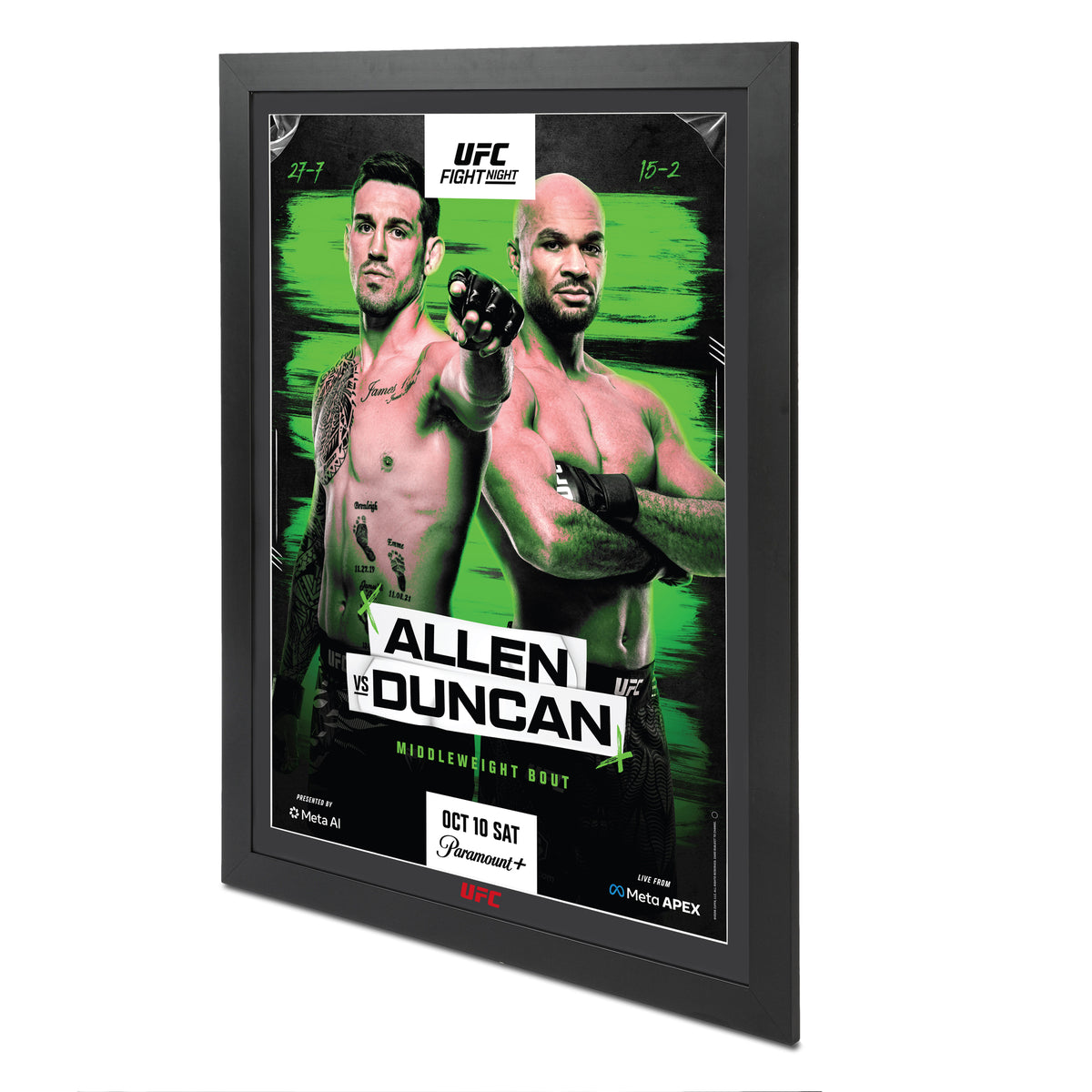 UFC Fight Night: Allen vs Duncan Autographed Event Poster