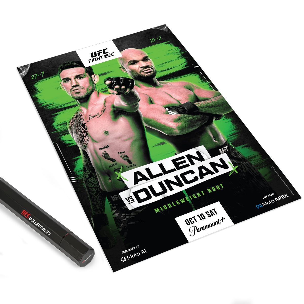 UFC Fight Night: Allen vs Duncan Autographed Event Poster