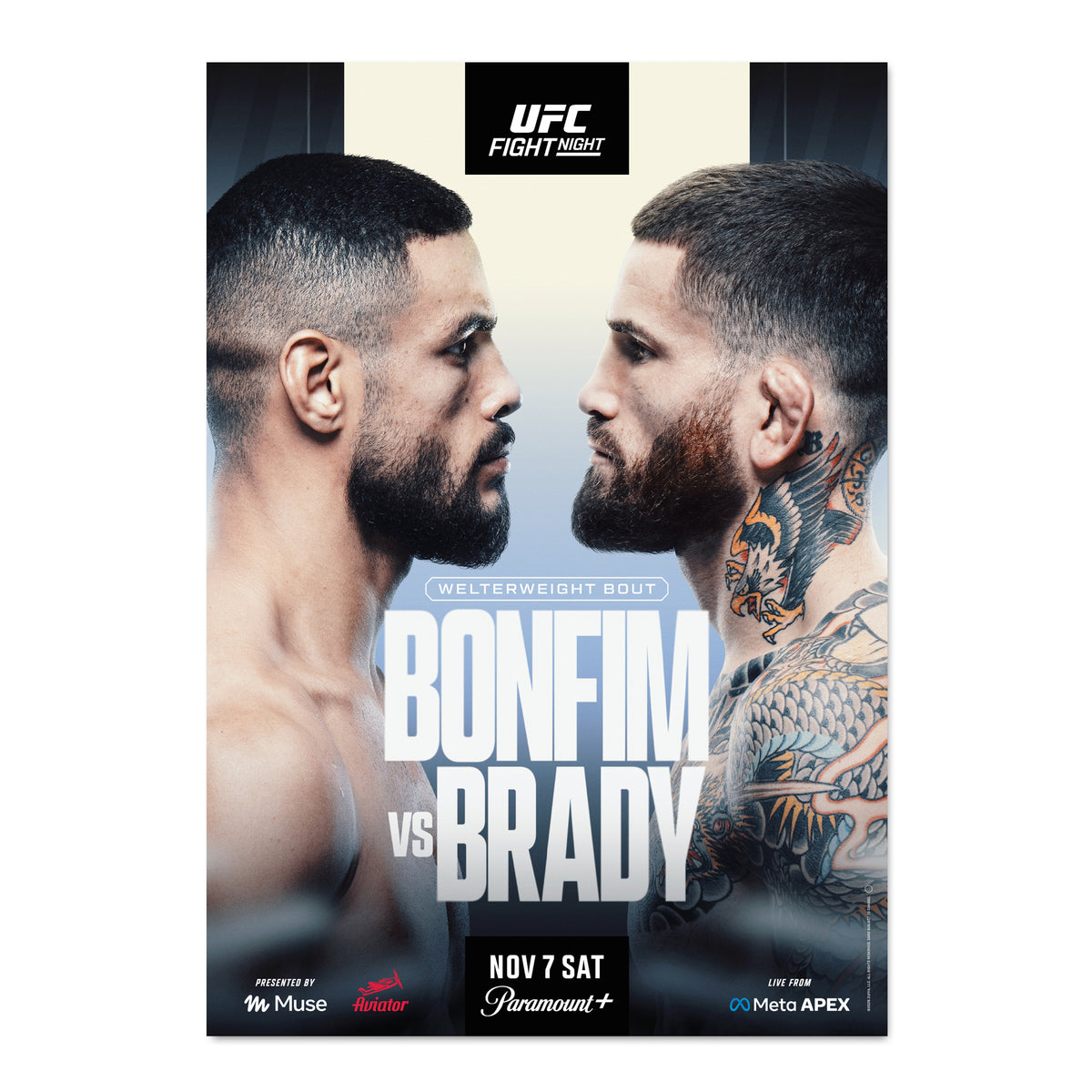 UFC Fight Night: Bonfim vs Brady Autographed Event Poster