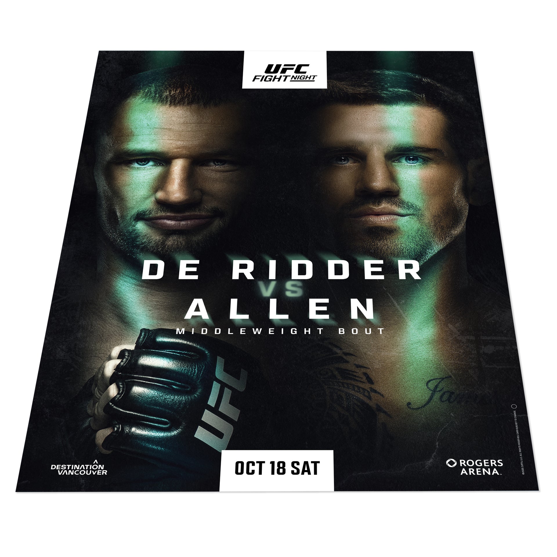 UFC Fight Night: De Ridder vs Allen Autographed Event Poster