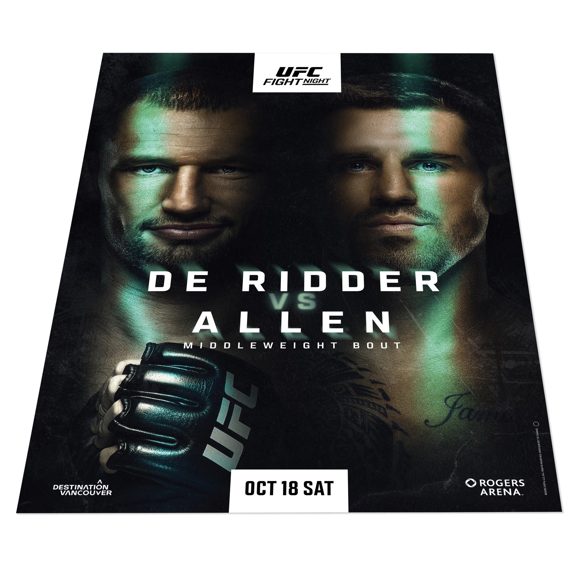 UFC Fight Night: De Ridder vs Allen First Edition Autographed Event Poster
