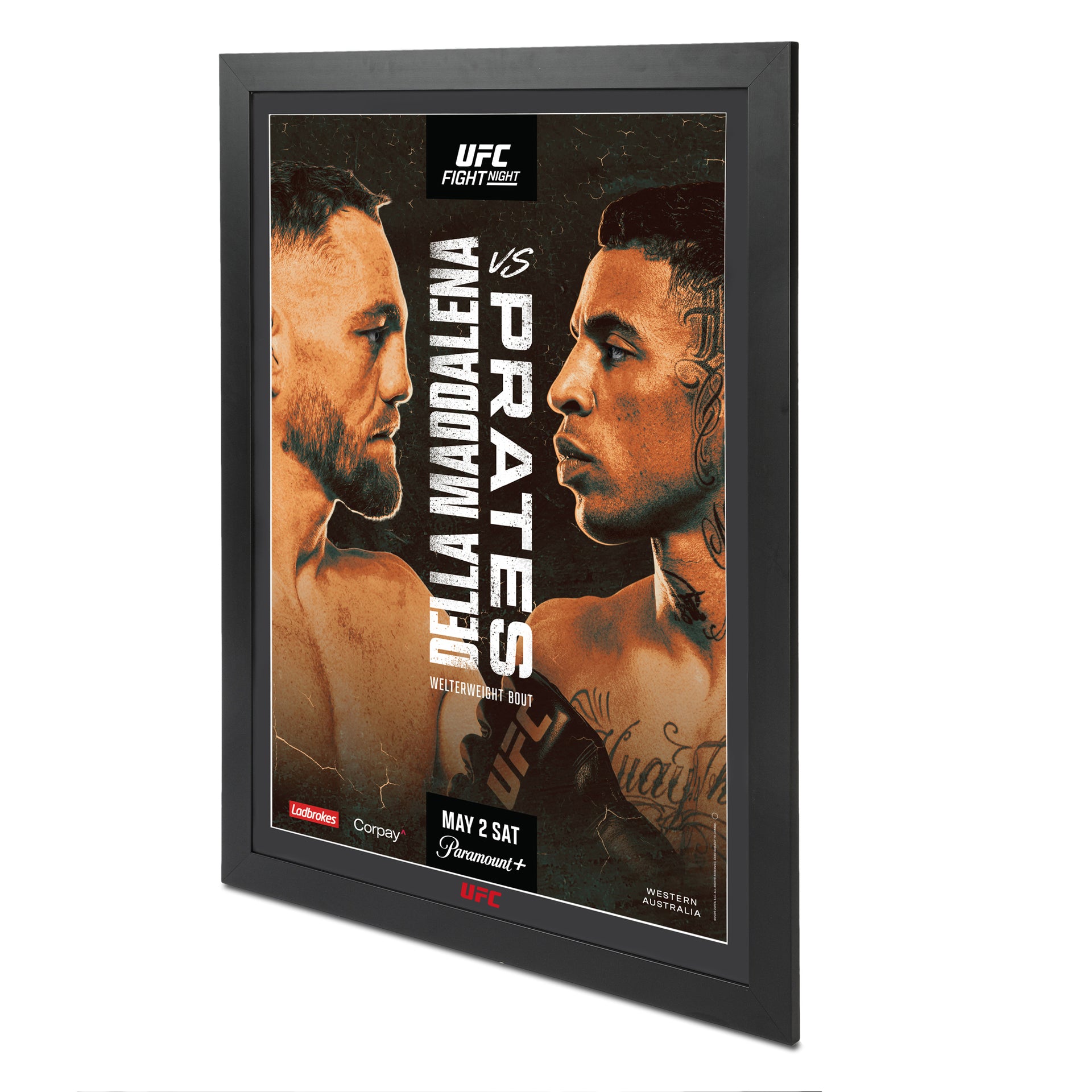 UFC Fight Night: Della Maddalena vs Prates First Edition Autographed Event Poster