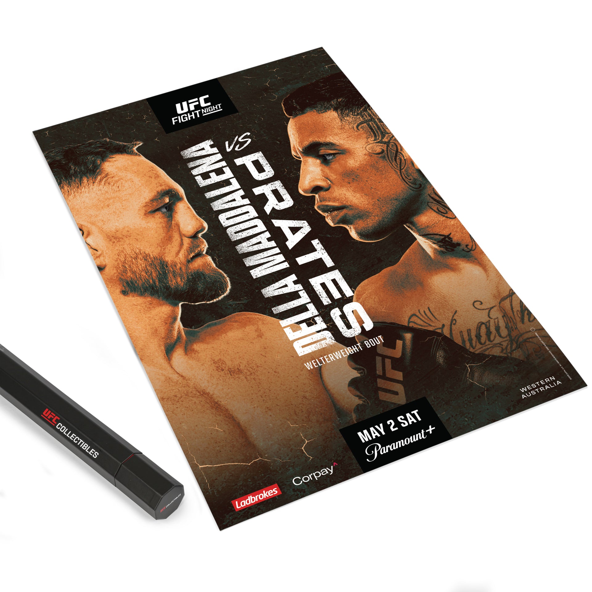 UFC Fight Night: Della Maddalena vs Prates First Edition Autographed Event Poster