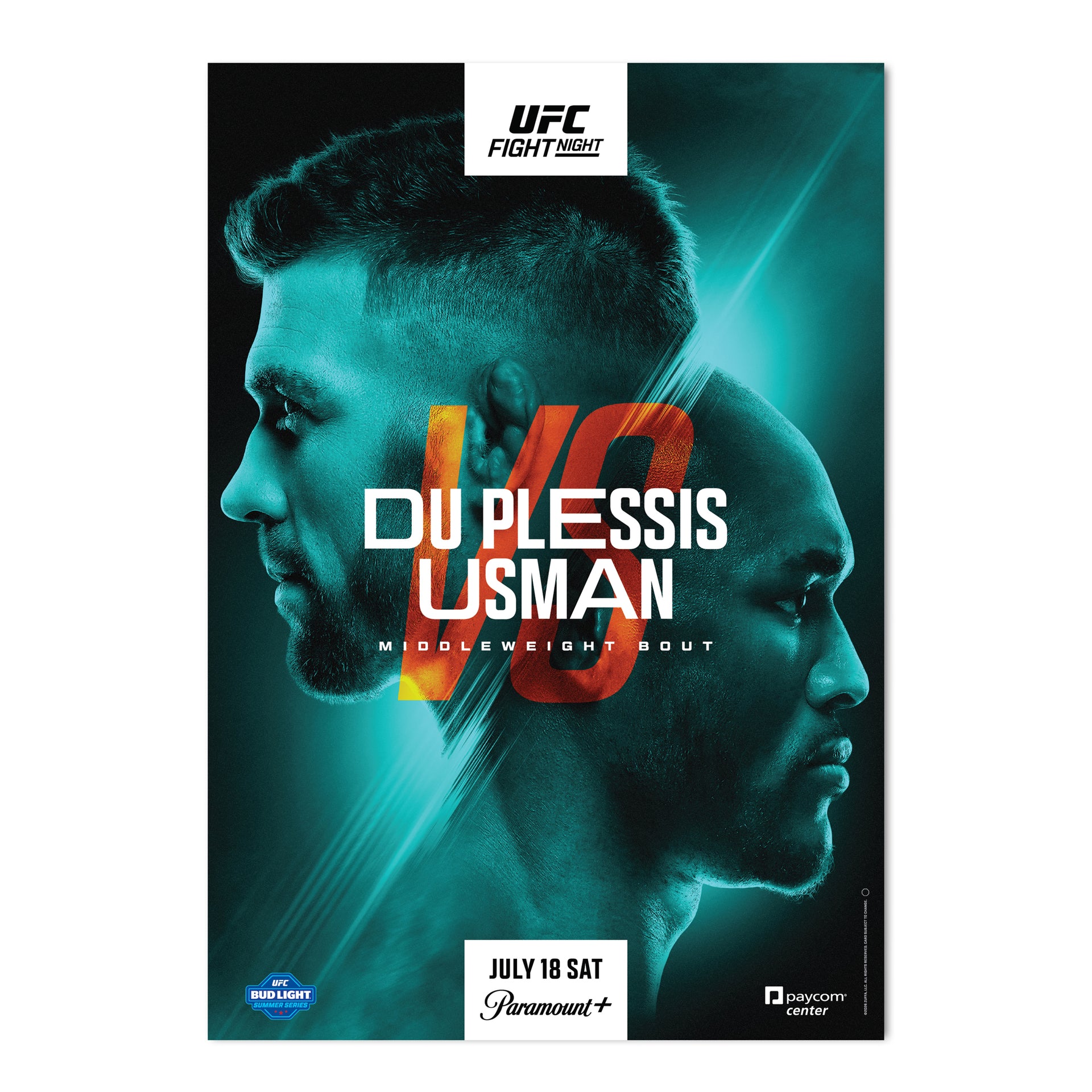 UFC Fight Night: Du Plessis vs Usman Autographed Event Poster