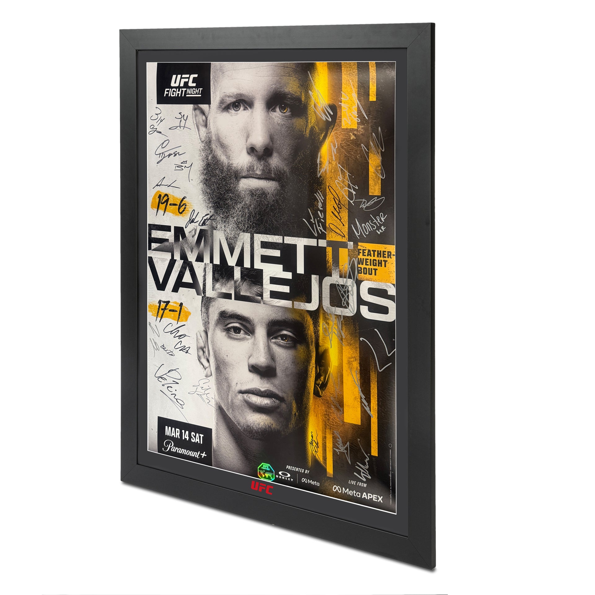 UFC Fight Night: Emmett vs Vallejos Autographed Event Poster