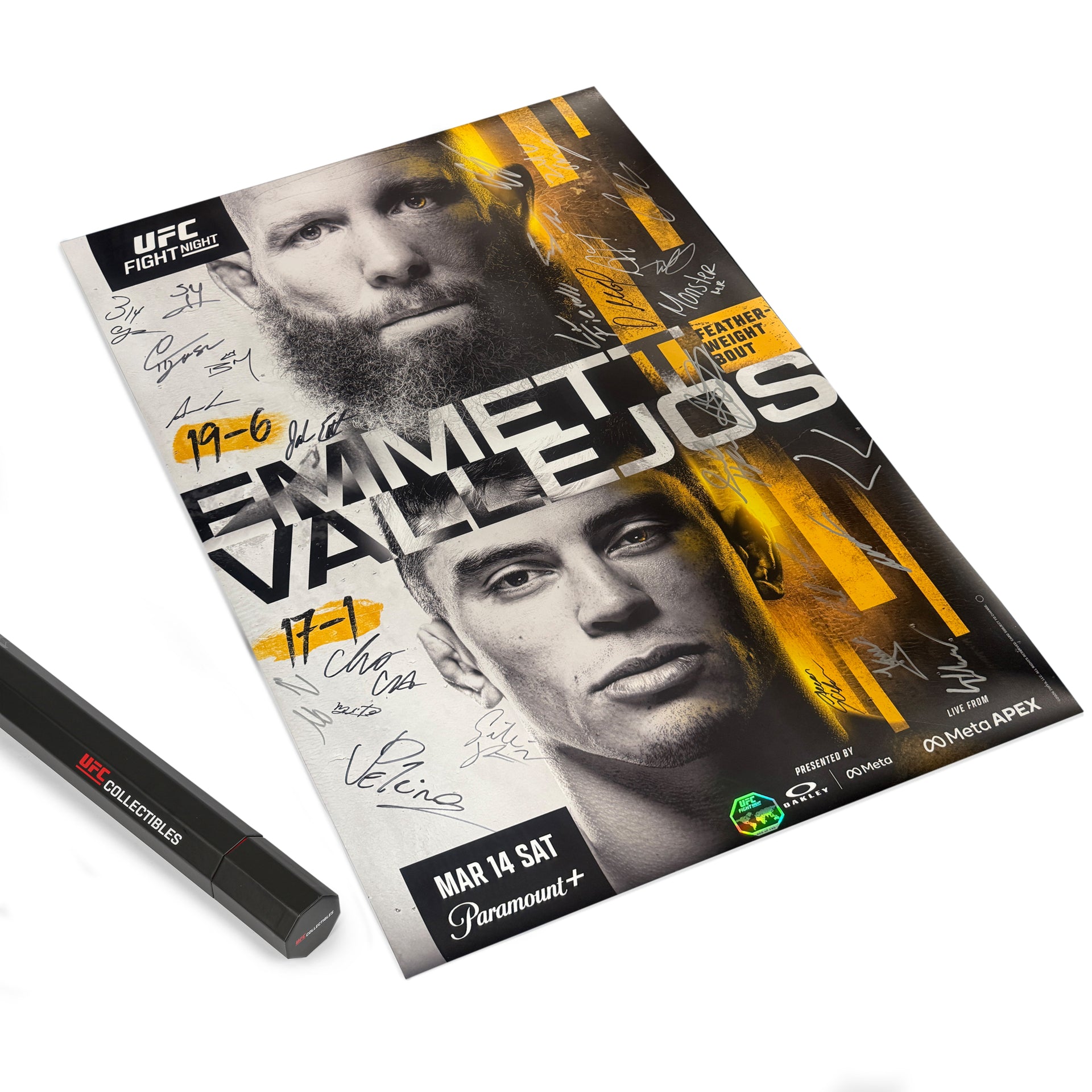 UFC Fight Night: Emmett vs Vallejos Autographed Event Poster