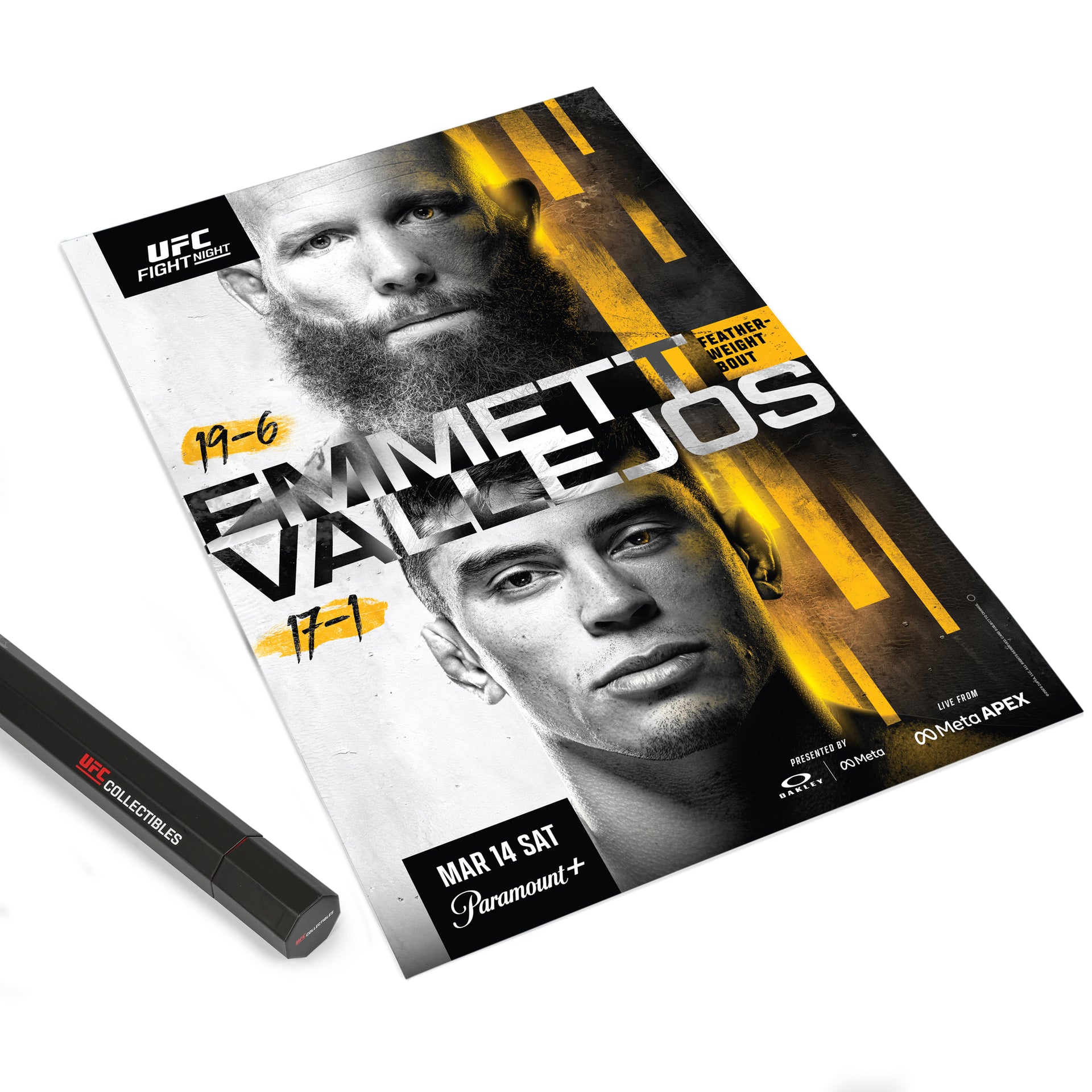 Apex UFC Fight Night: Emmett vs Vallejos Autographed Event Poster