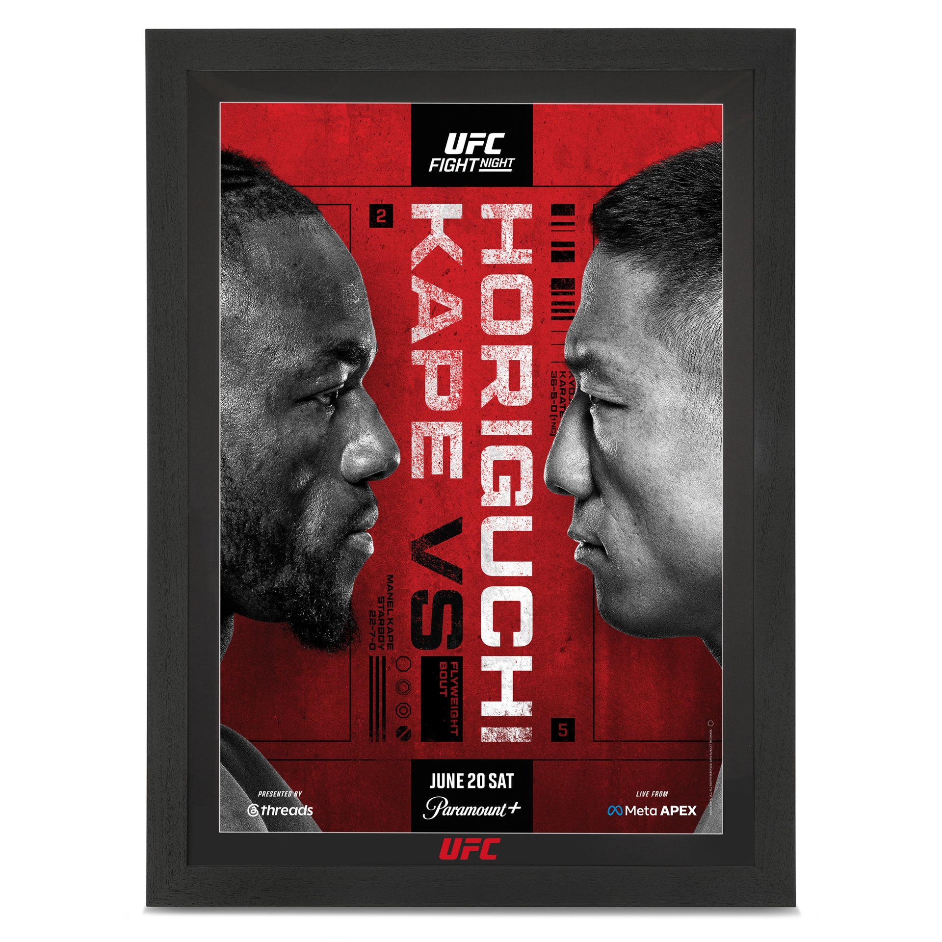 UFC Fight Night: Kape vs Horiguchi Autographed Event Poster