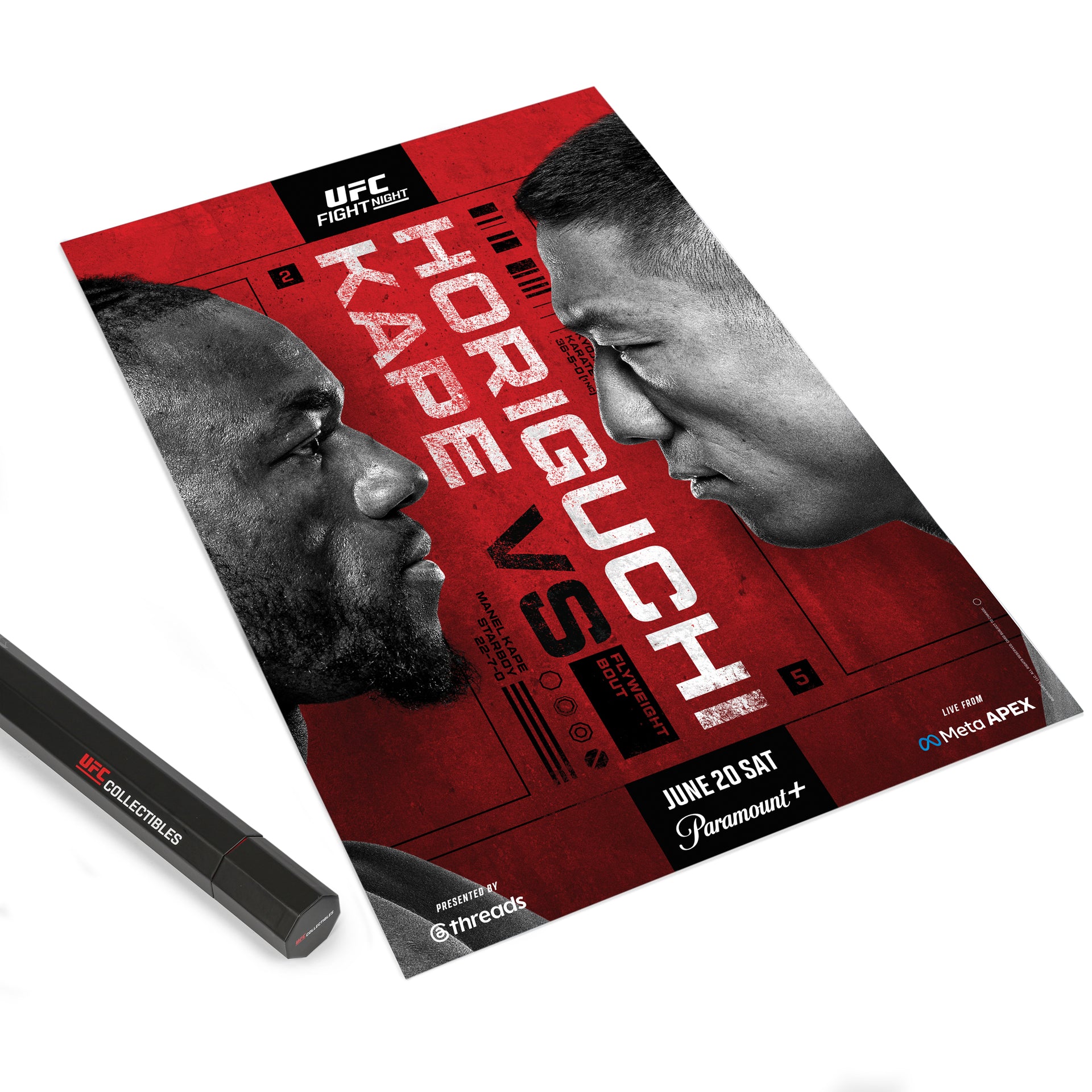 UFC Fight Night: Kape vs Horiguchi Autographed Event Poster
