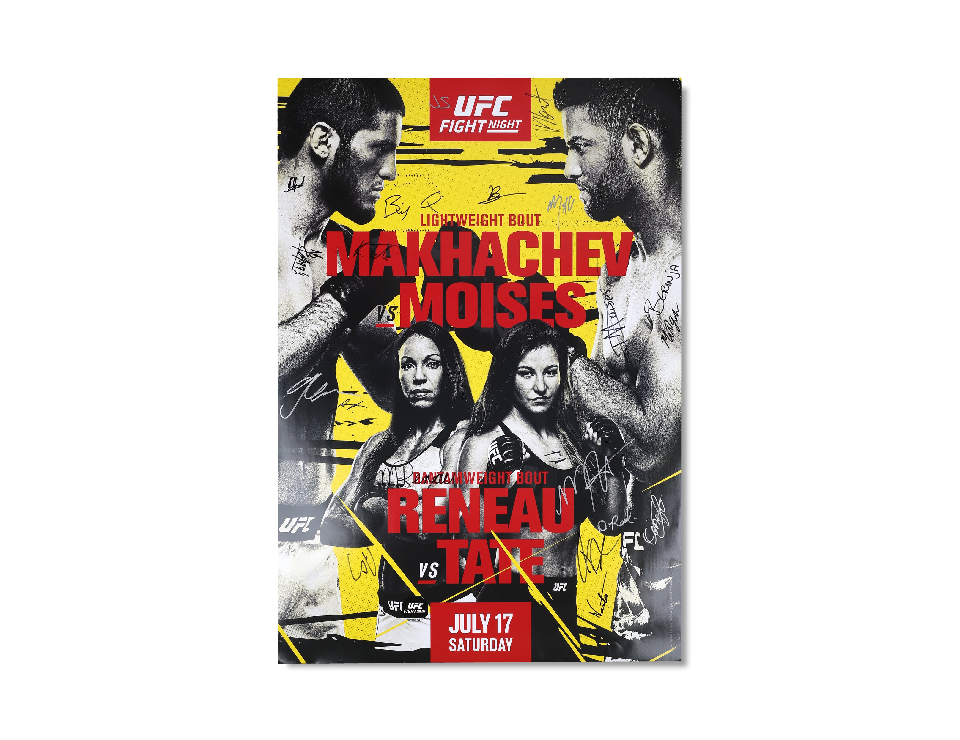UFC Fight Night: Makhachev vs Moises Autographed Event Poster