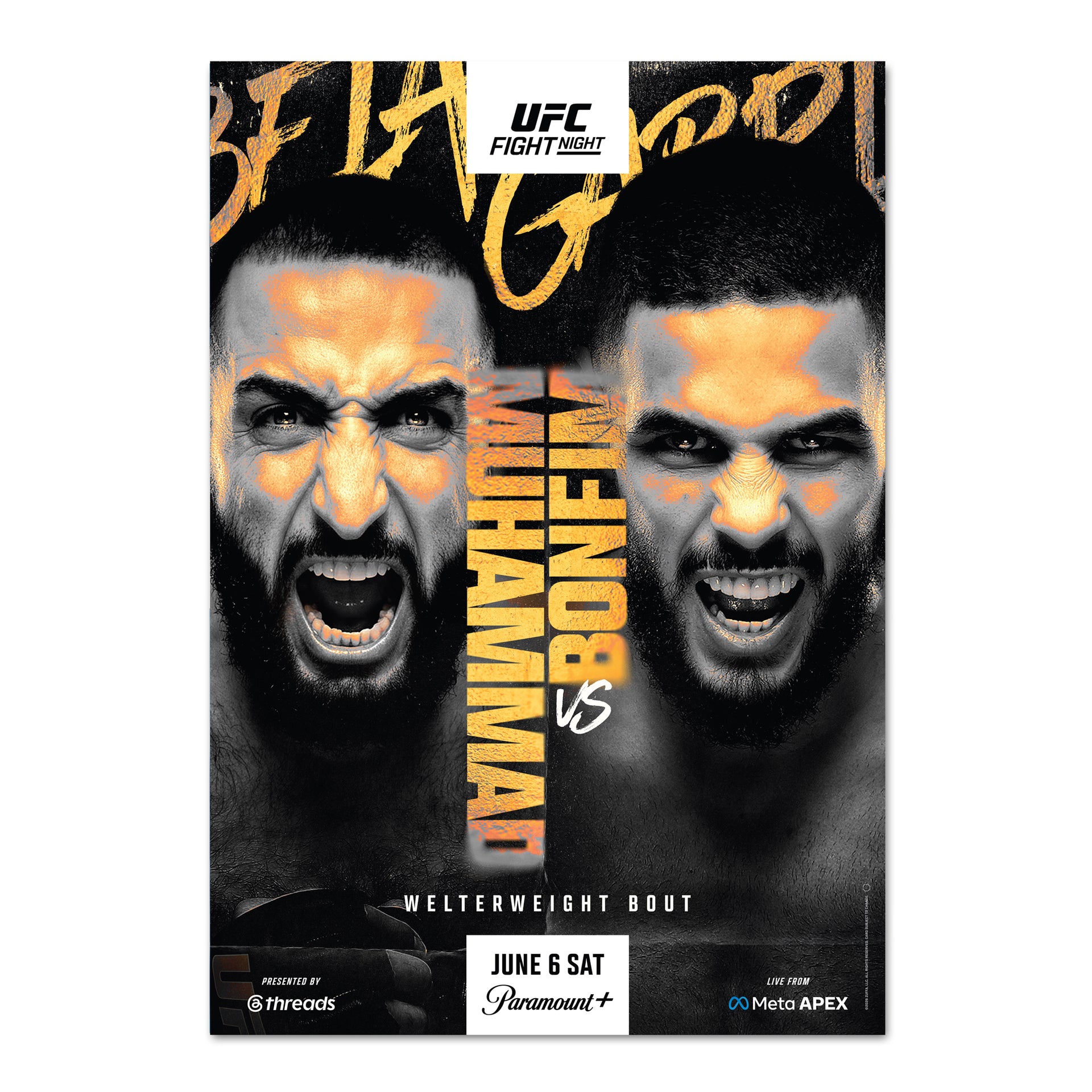 UFC Fight Night: Muhammad vs Bonfim Autographed Event Poster