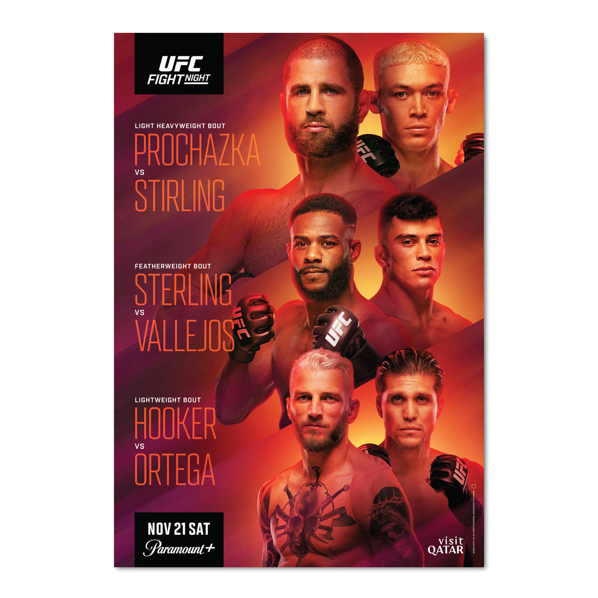 UFC Fight Night: Procházka vs Stirling Autographed Event Poster