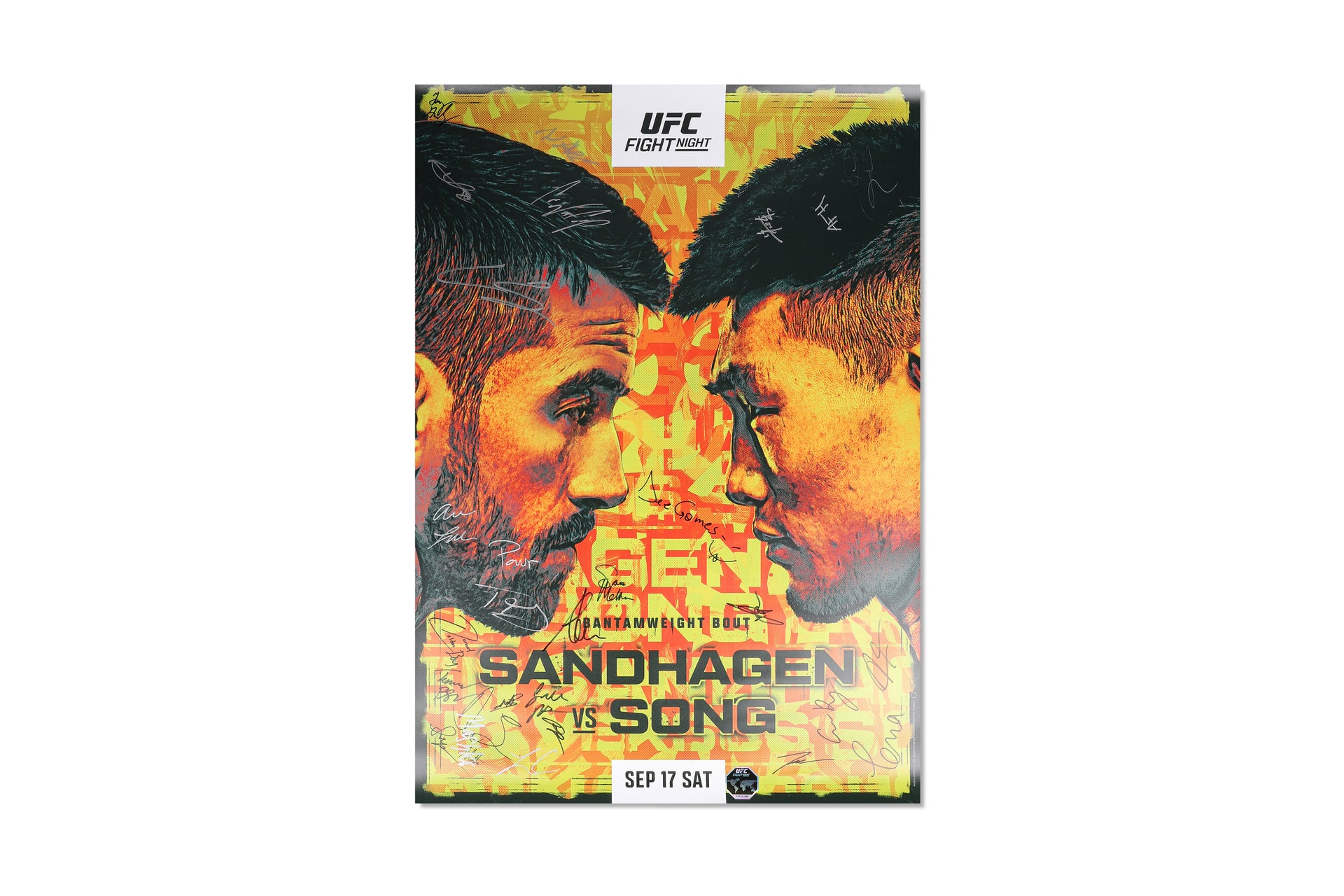 UFC Fight Night: Sandhagen vs Song Autographed Event Poster