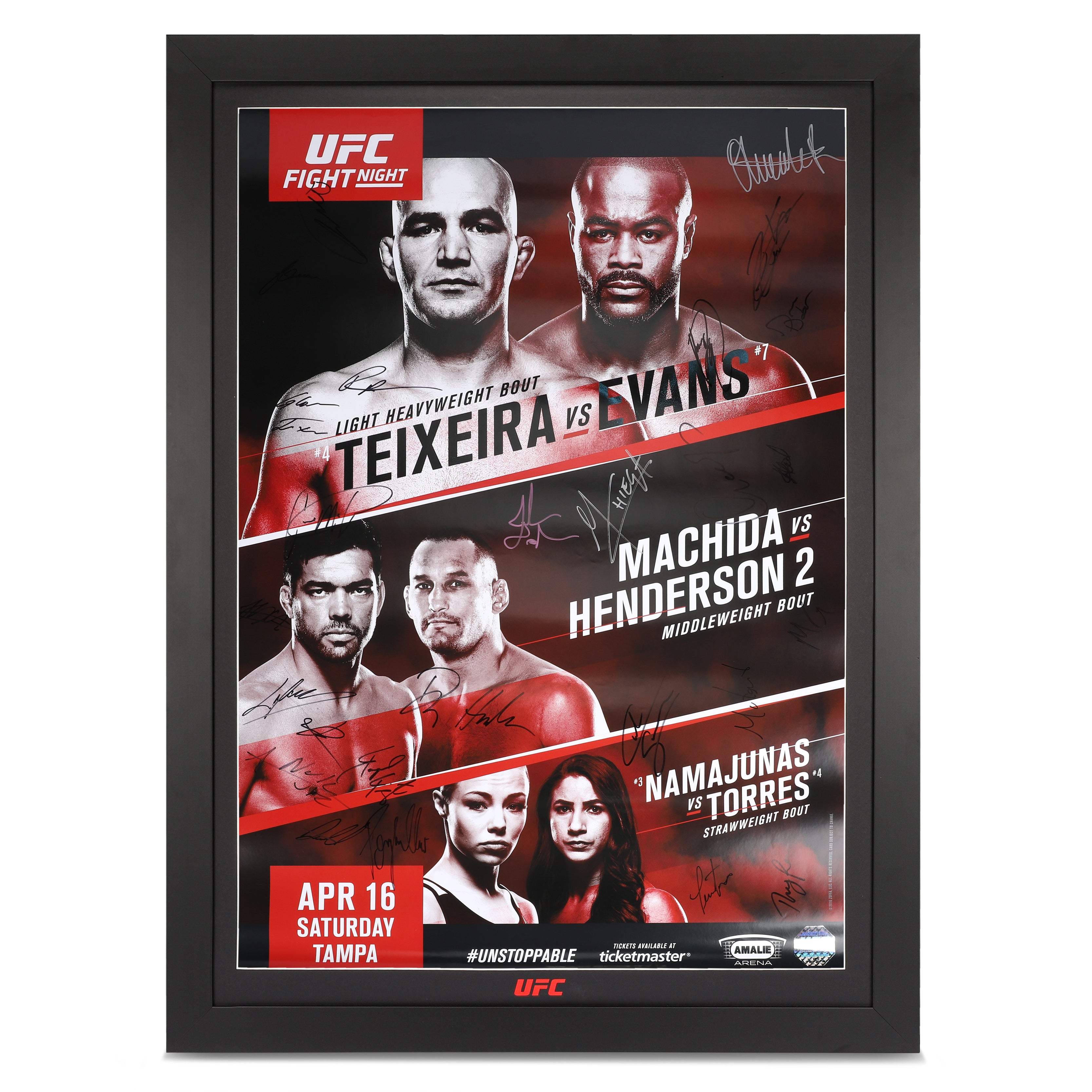 UFC on Fox: Teixeira vs Evans Signed Event Poster