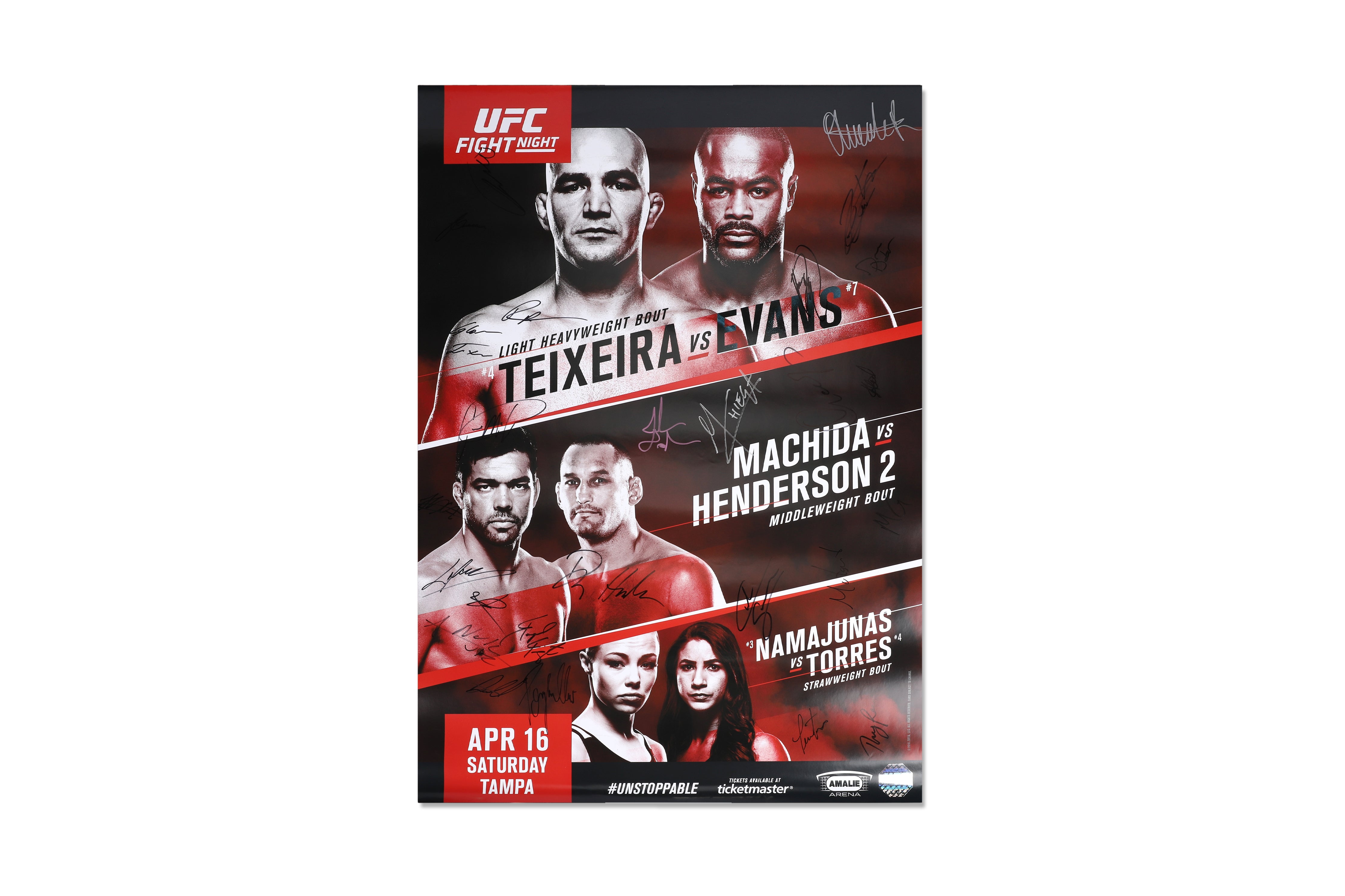 UFC on Fox: Teixeira vs Evans Signed Event Poster