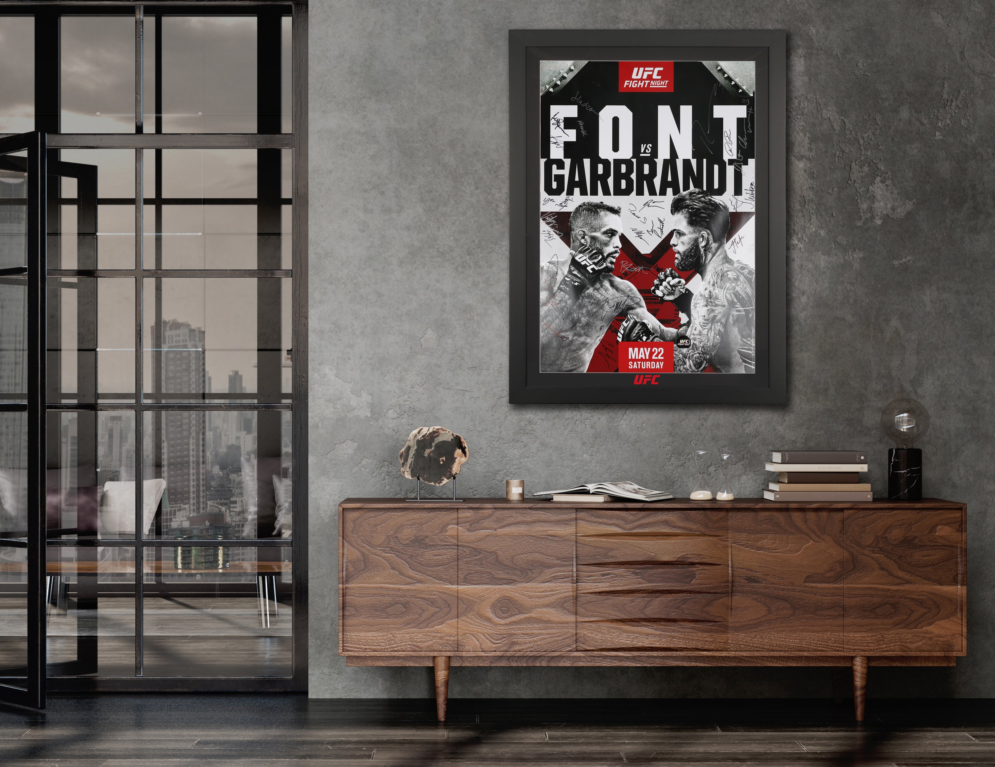 UFC Fight Night: Font vs Garbrandt Autographed Event Poster