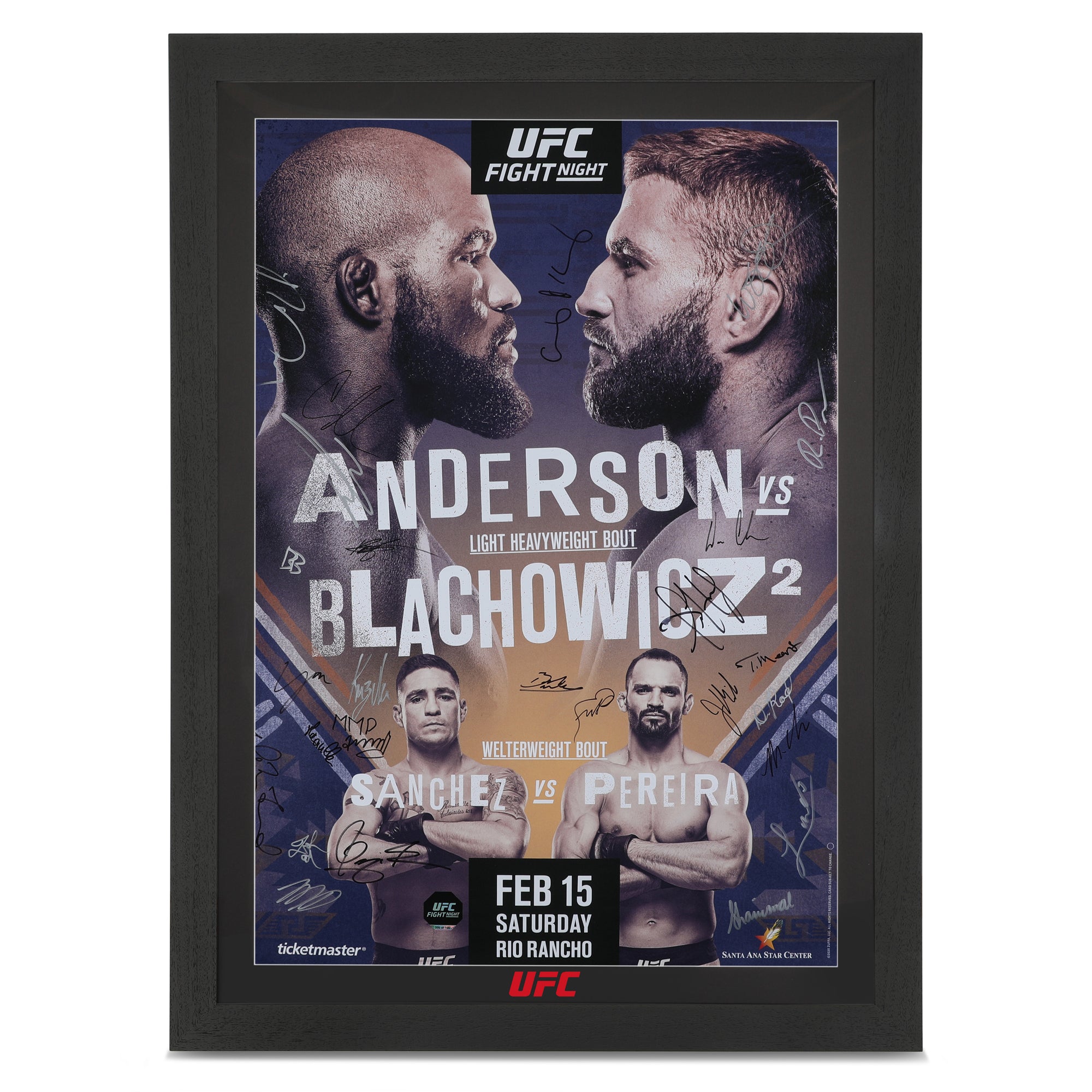 UFC Fight Night: Anderson vs Błachowicz 2 Autographed Event Poster