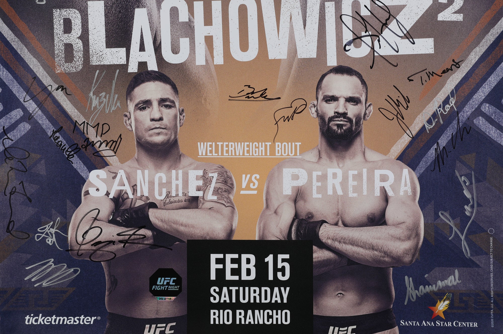 UFC Fight Night: Anderson vs Błachowicz Autographed Event Poster