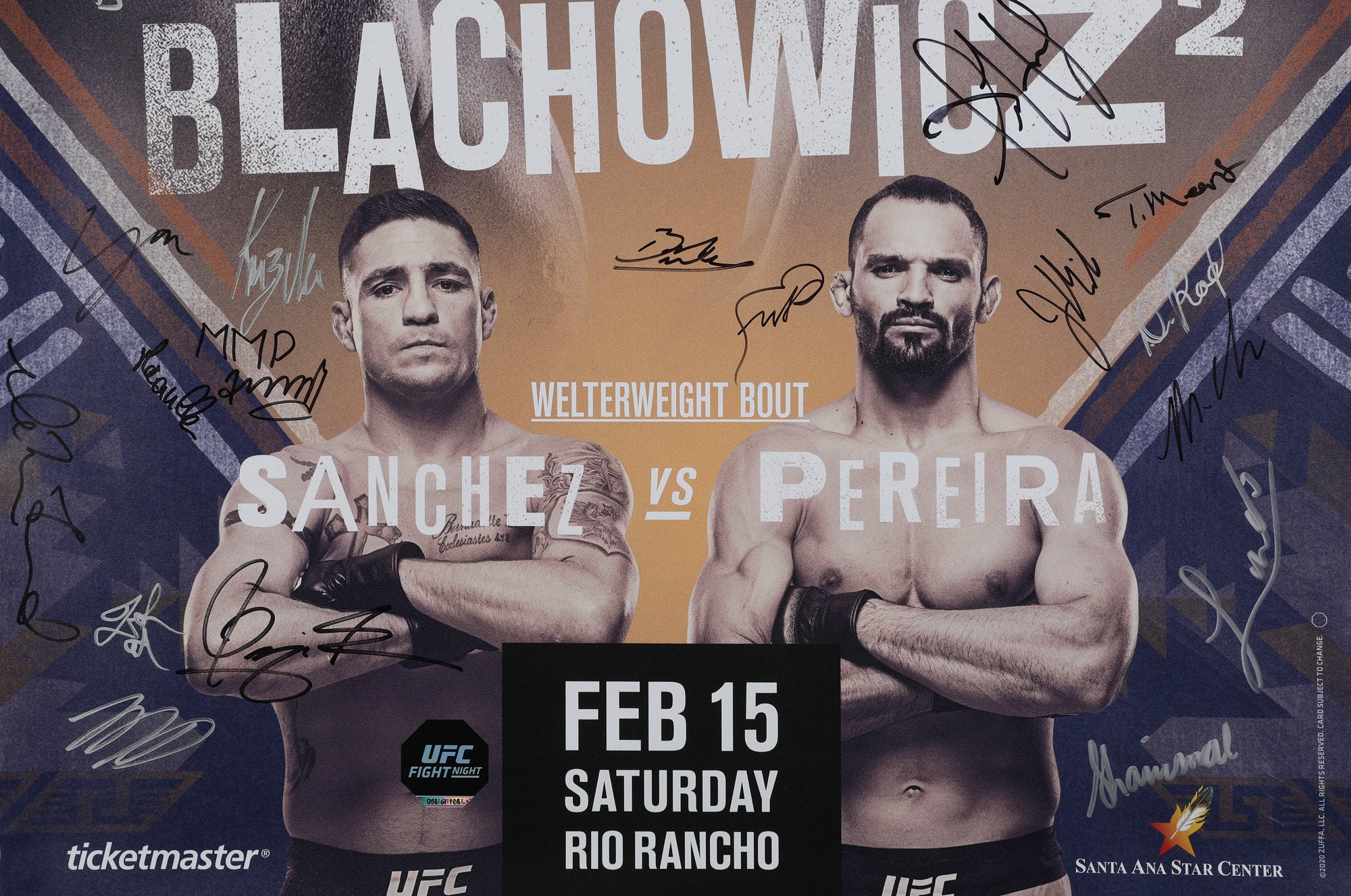 UFC Fight Night: Anderson vs Błachowicz 2 Autographed Event Poster