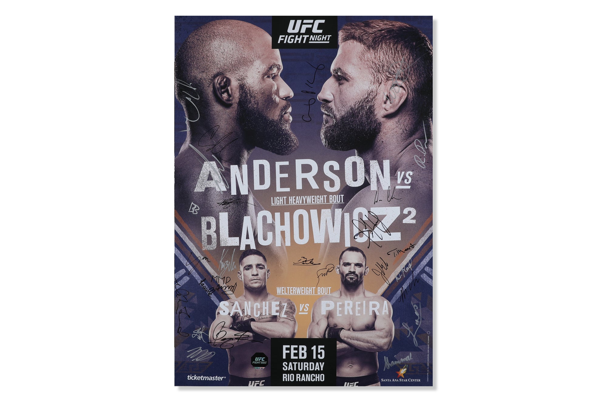 UFC Fight Night: Anderson vs Błachowicz 2 Autographed Event Poster