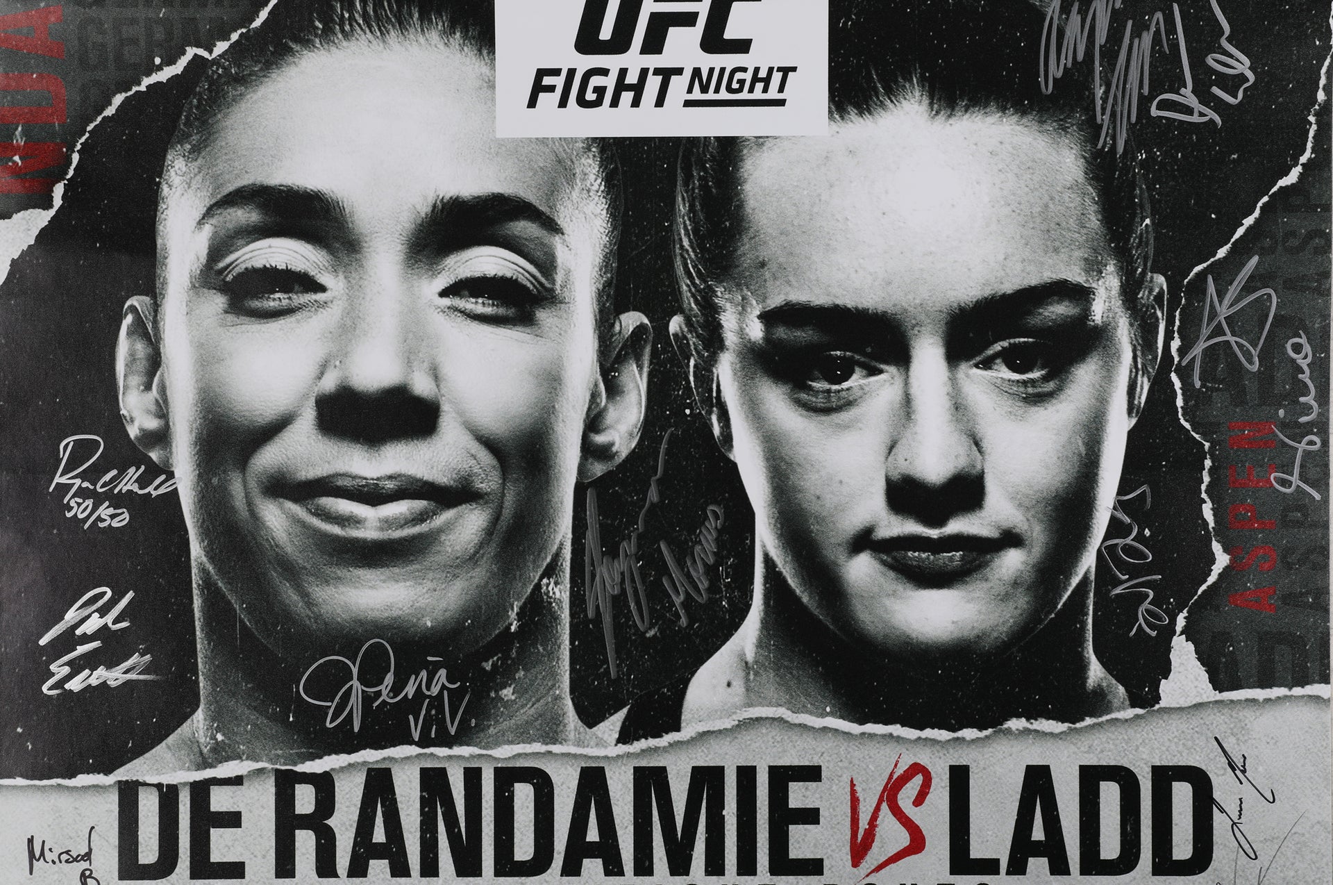 UFC Fight Night: de Randamie vs Ladd Autographed Event Poster