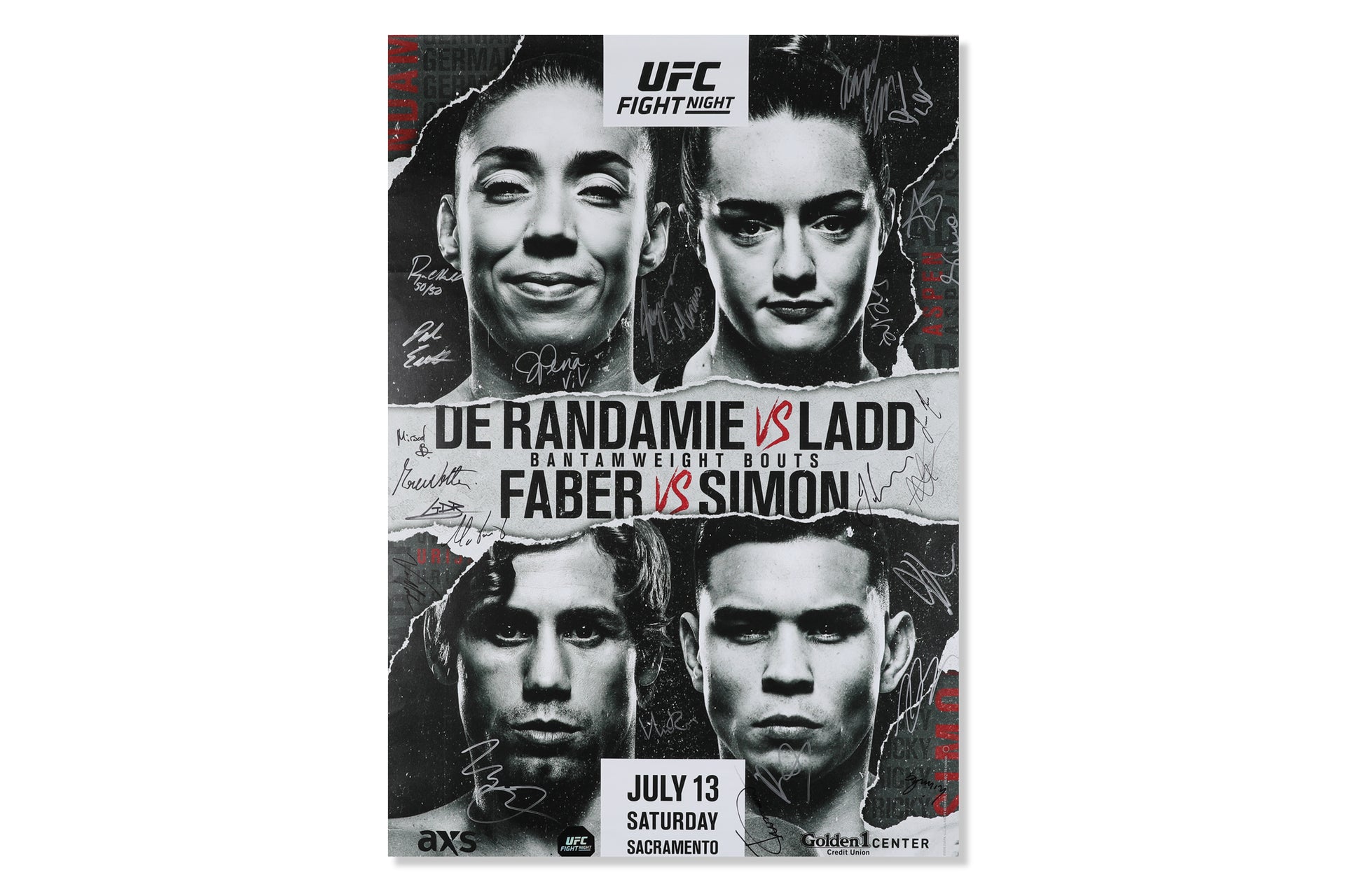 UFC Fight Night: de Randamie vs Ladd Autographed Event Poster