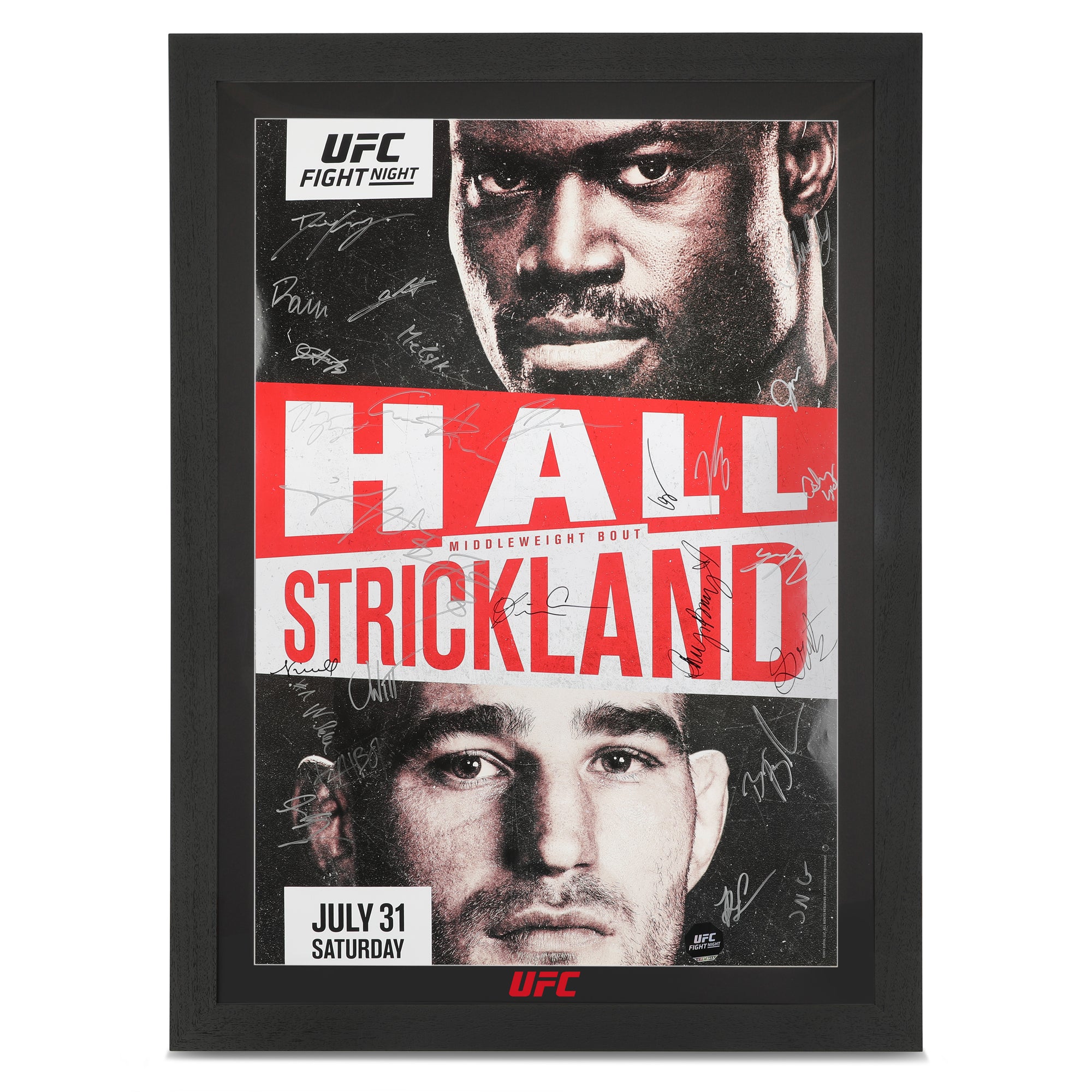 UFC Fight Night: Hall vs Strickland Autographed Event Poster