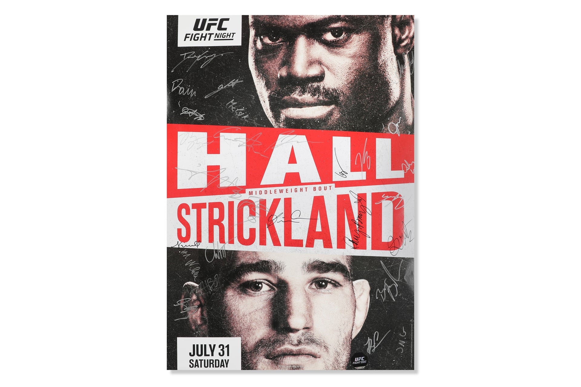 UFC Fight Night: Hall vs Strickland Autographed Event Poster