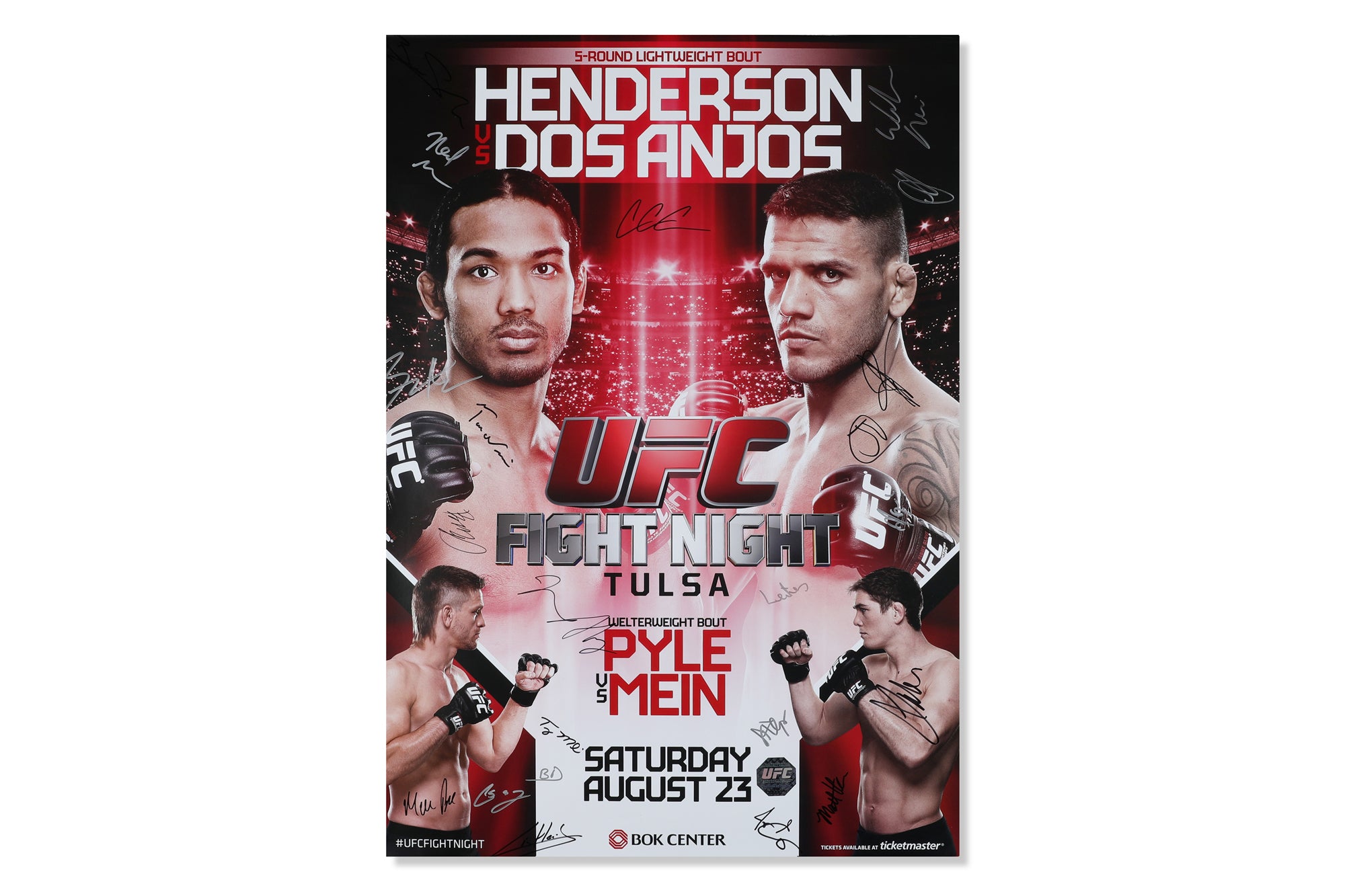 UFC Fight Night: Henderson vs dos Anjos Autographed Event Poster