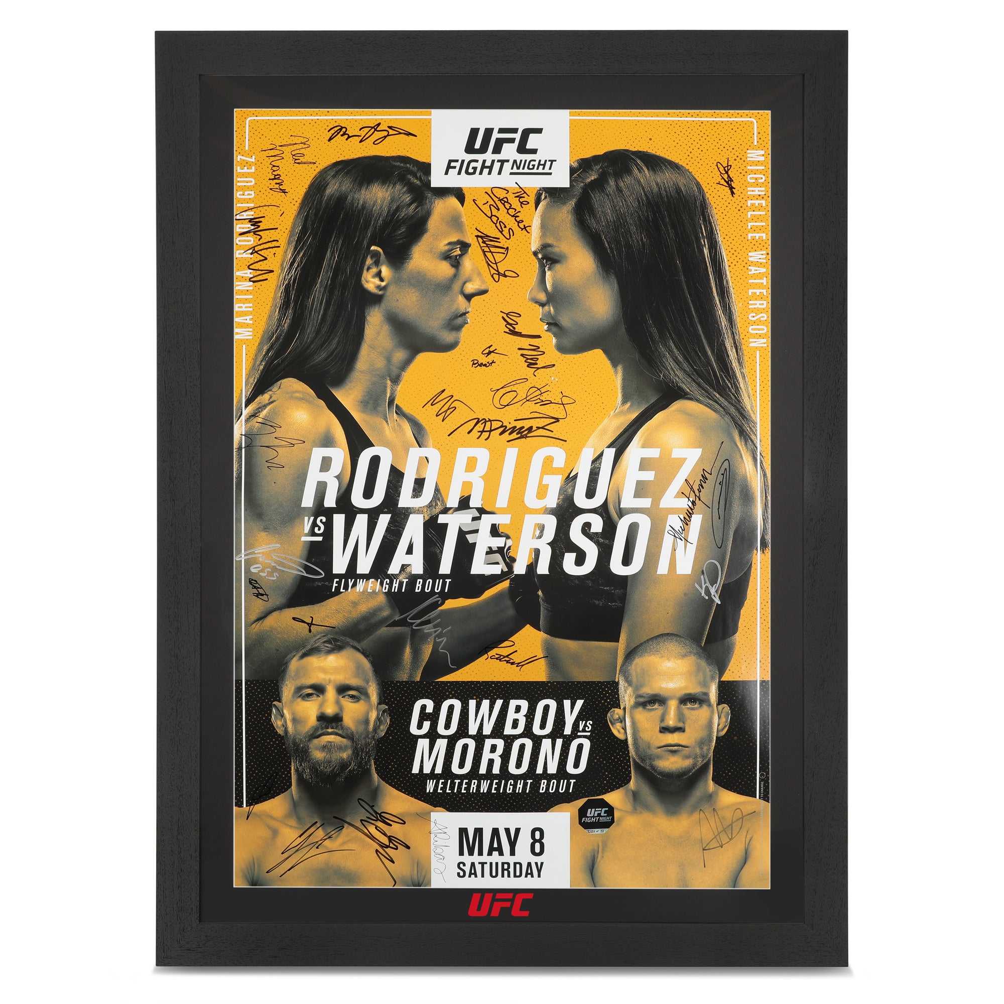 UFC Fight Night Rodriguez vs Waterson Autographed Event Poster