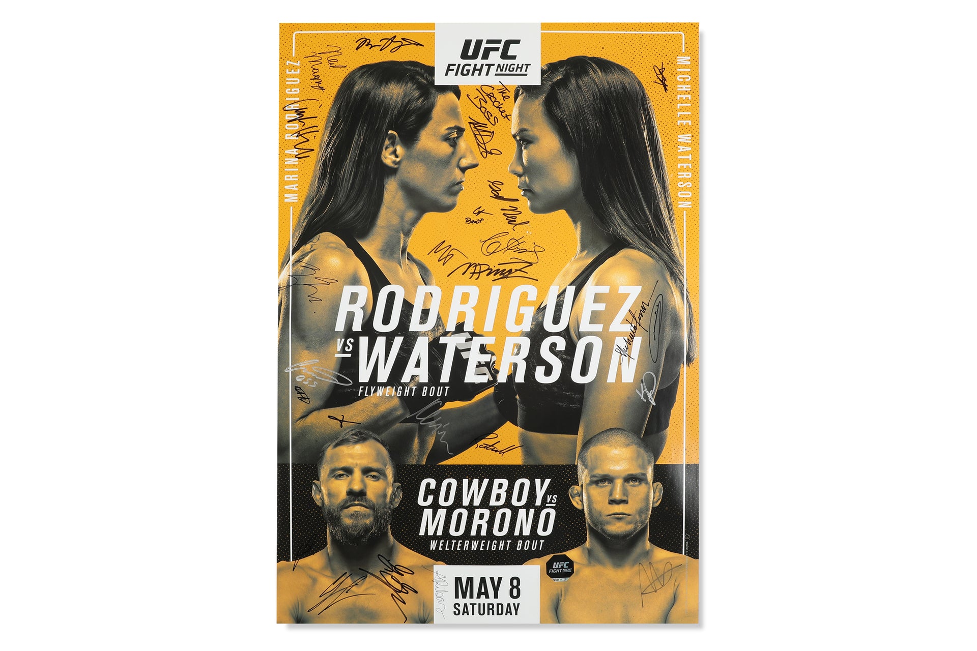 UFC Fight Night Rodriguez vs Waterson Autographed Event Poster